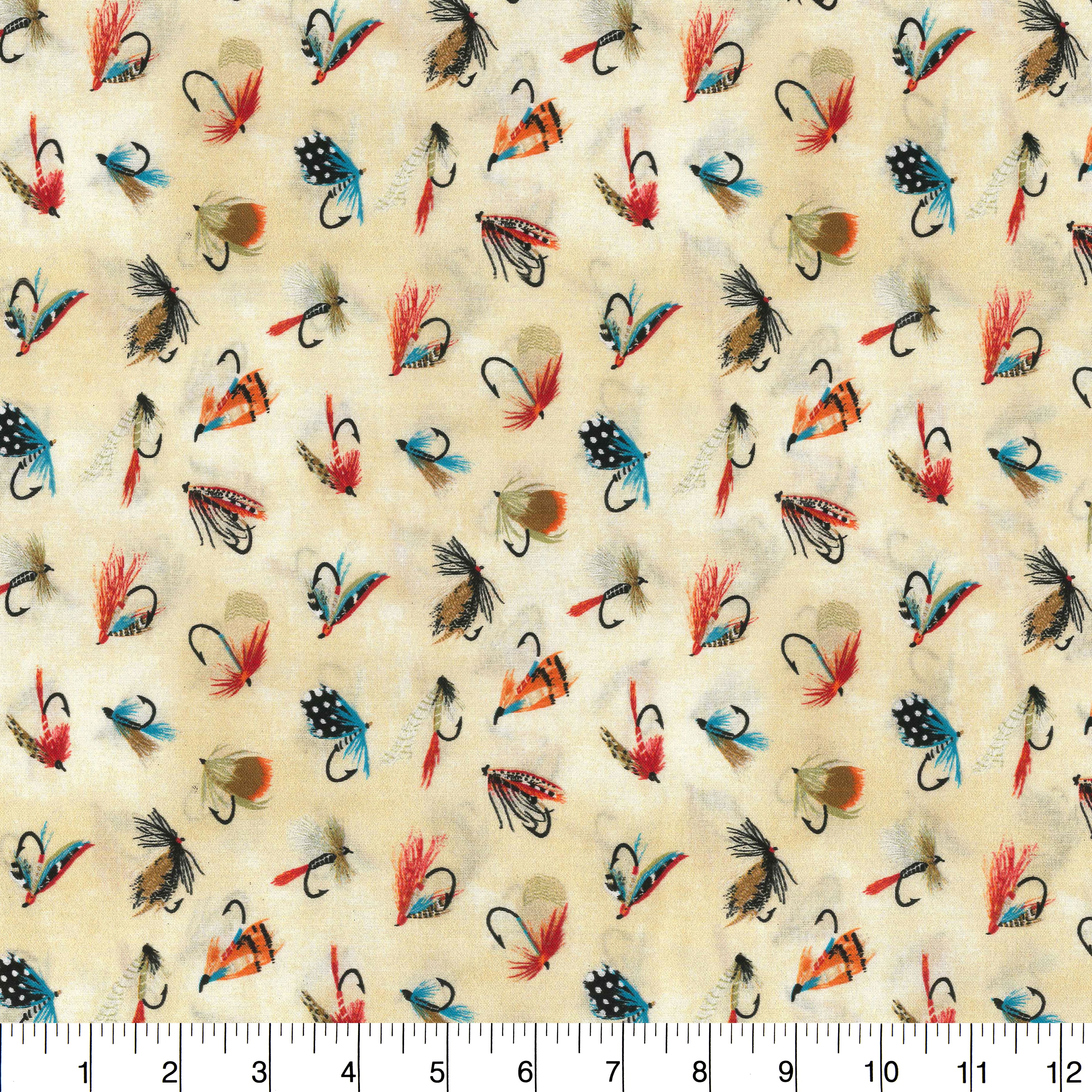 Fabric Traditions Fishing Lures Cotton Fabric