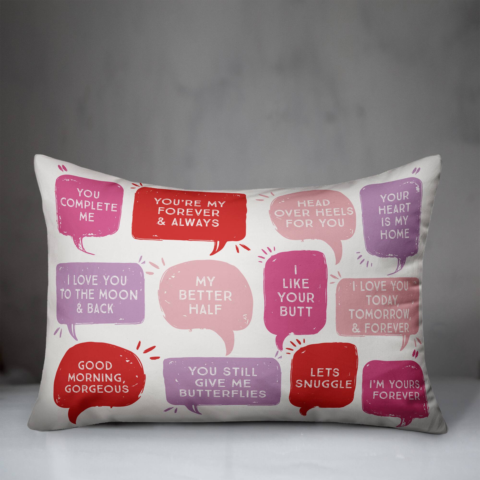 20&#x22; Valentines Love Phrases Accent Pillow