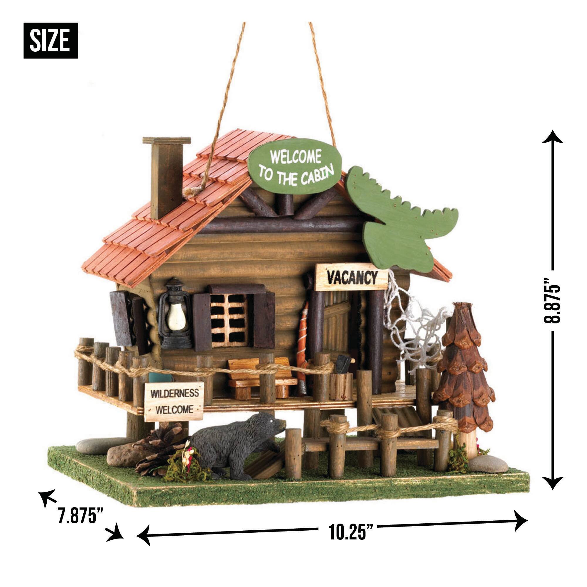 10.25&#x22; Rustic Woodland Cabin Birdhouse