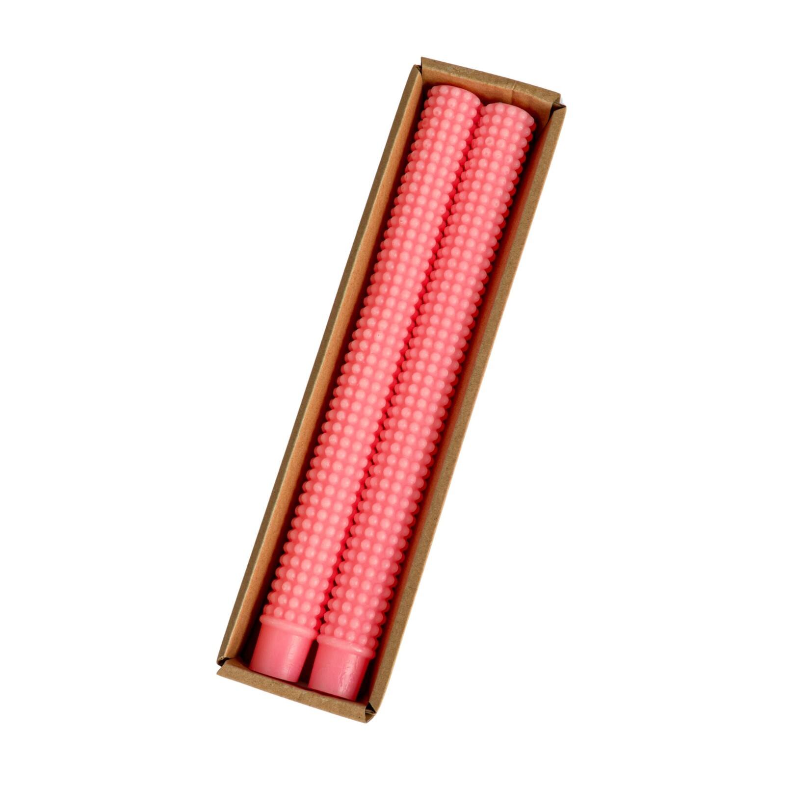 Hello Honey® 10" Pink Unscented Hobnail Taper Candles, 2ct.