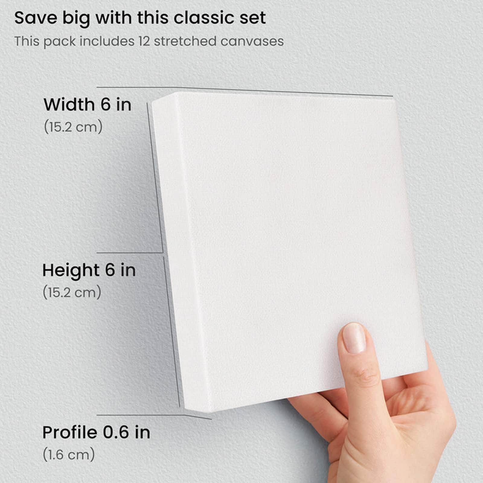 Arteza® 6" x 6" White Stretched Canvases, 12ct.