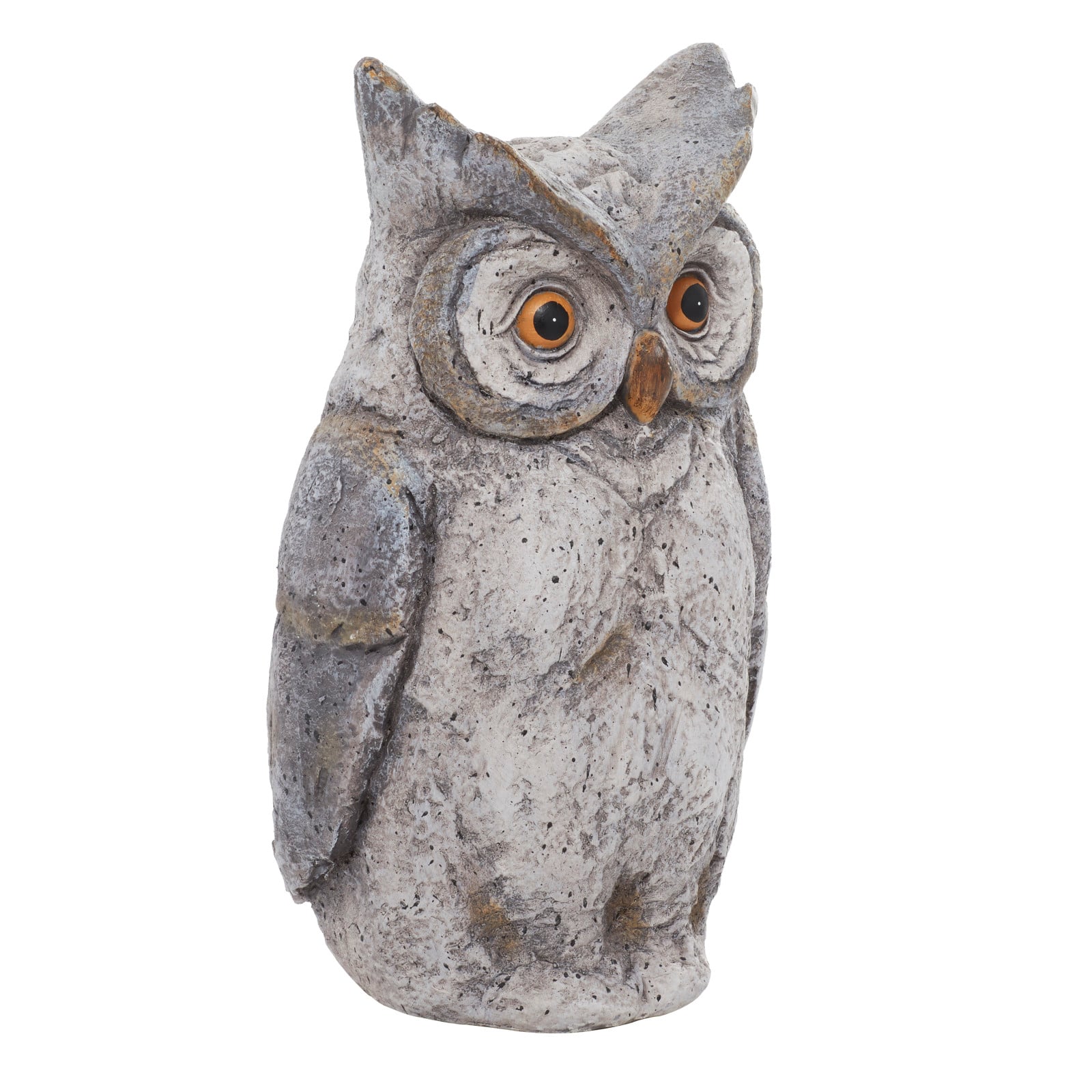 17&#x22; Gray Stone Country Owl Garden Sculpture