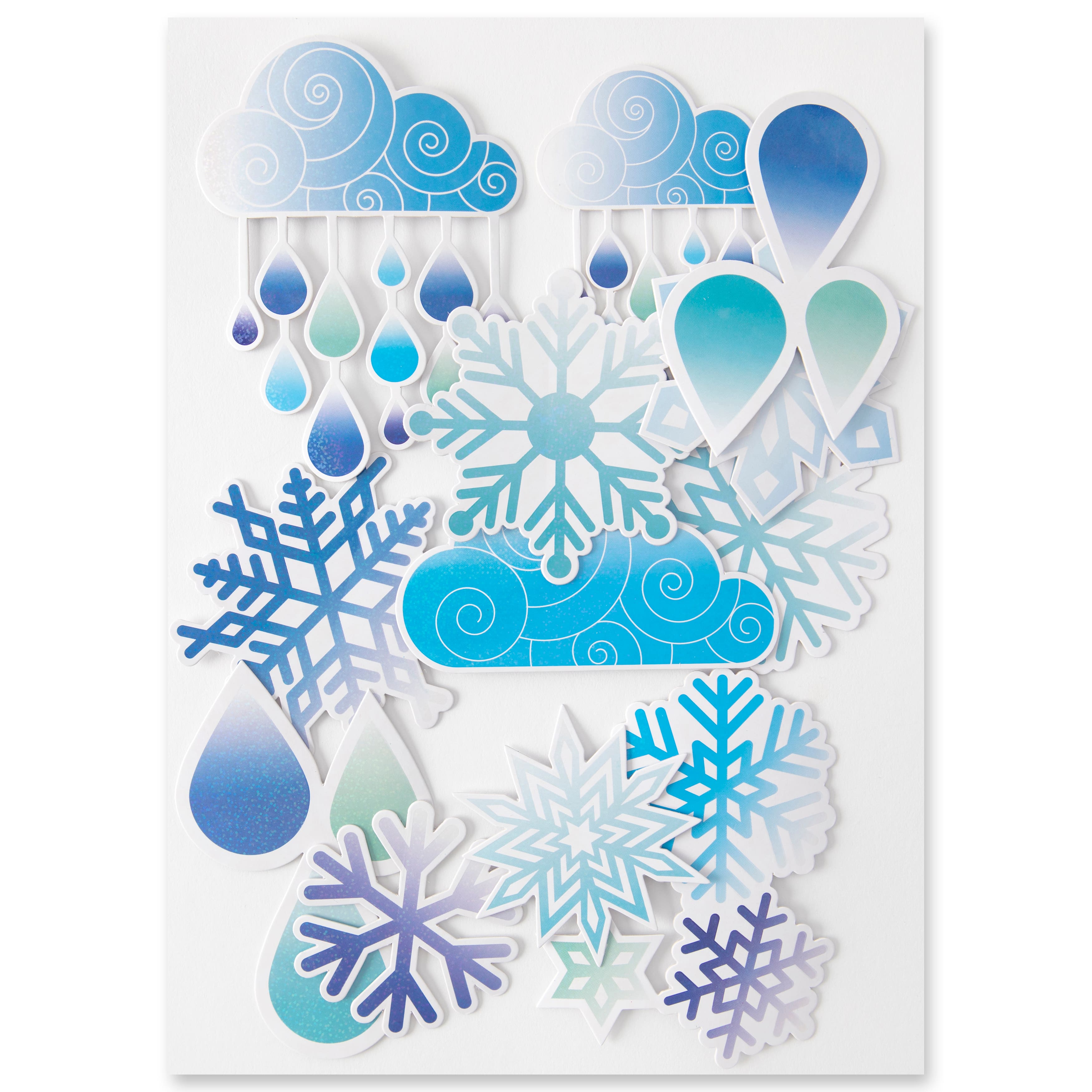 12 Pack: Snowflake & Raindrop Die Cut Stickers by Recollections™