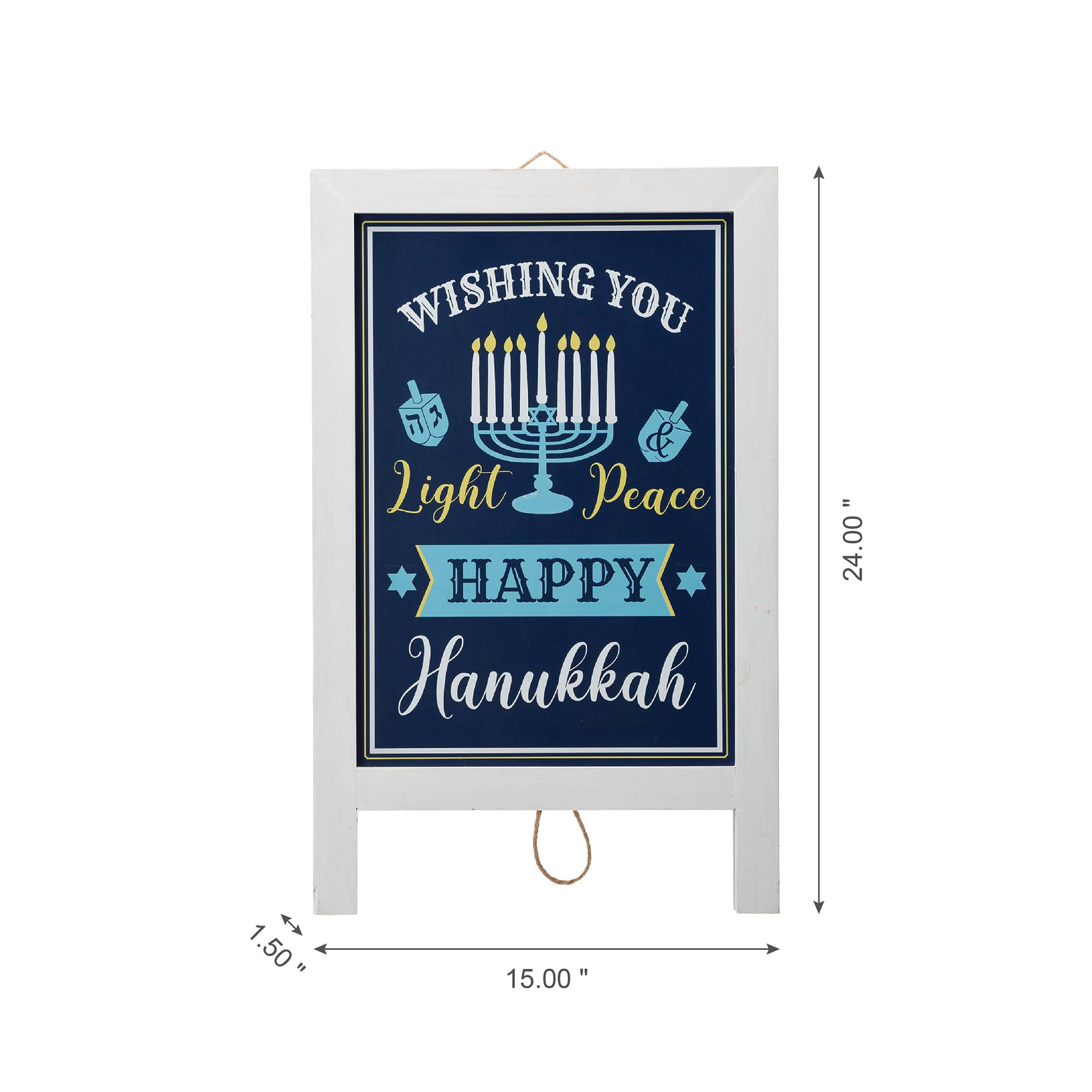 Glitzhome&#xAE; 24&#x22; Hanukkah Porch Sign