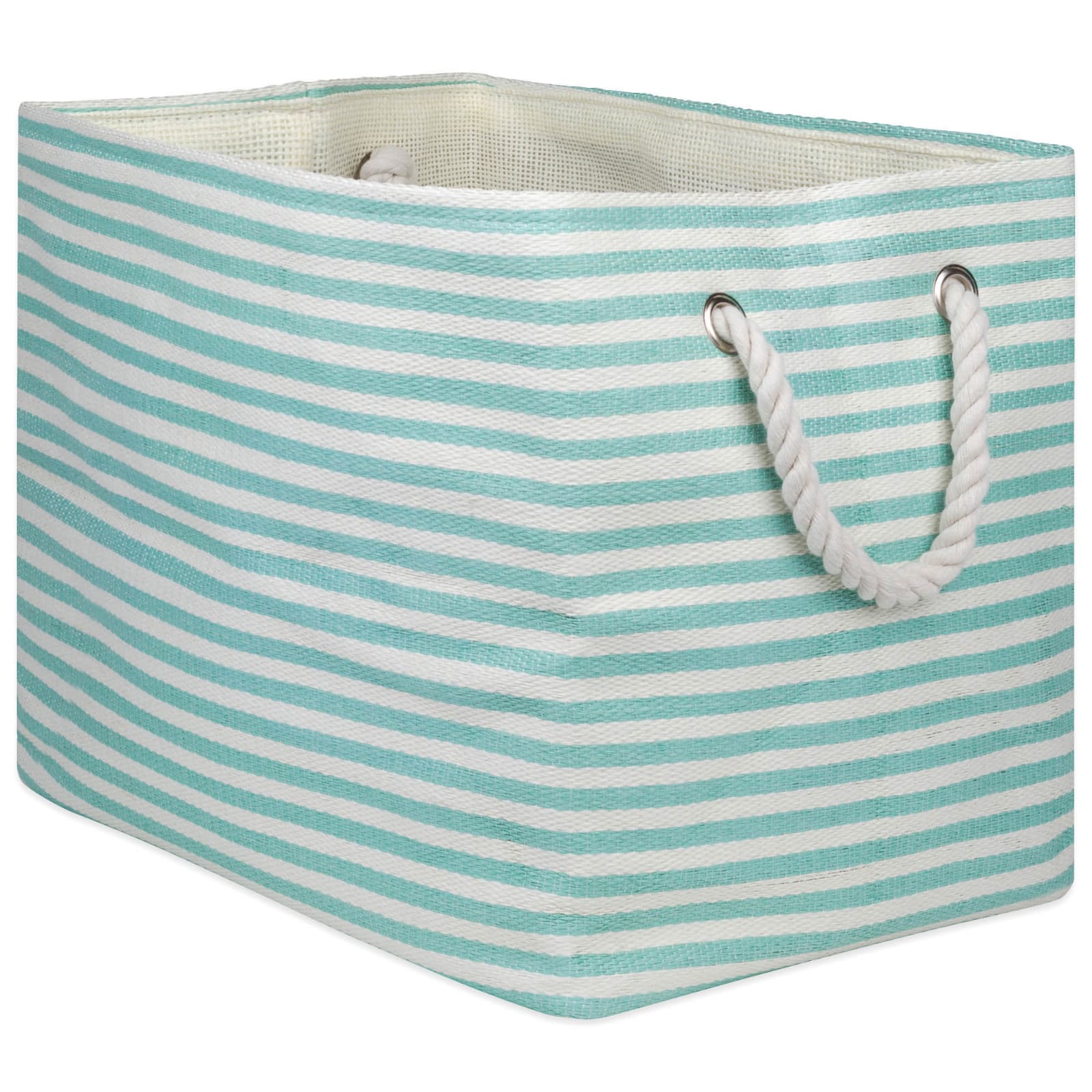 DII&#xAE; Medium Pinstripe Rectangle Woven Paper Storage Bin