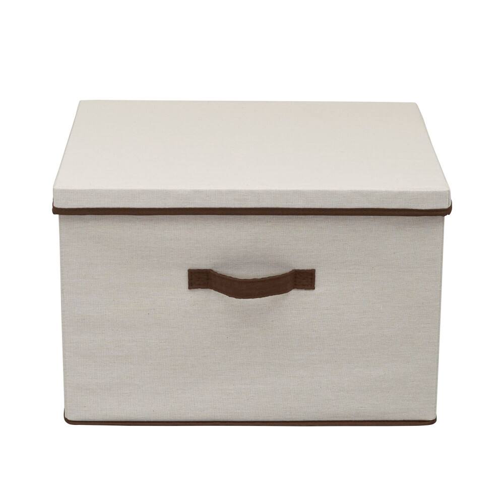 Household Essentials Canvas Storage Box with Lid