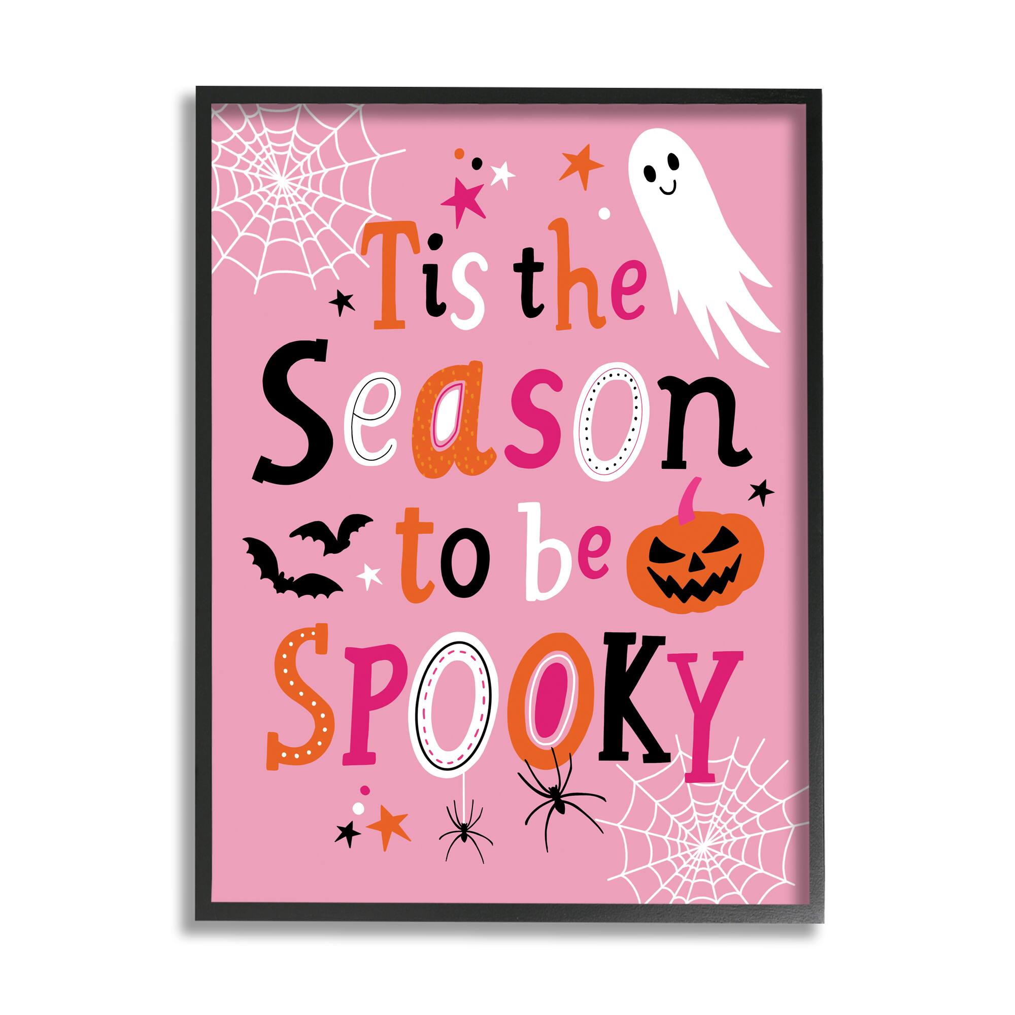Stupell Industries Tis The Season To Be Spooky Ghost Phrase Framed Giclee Art