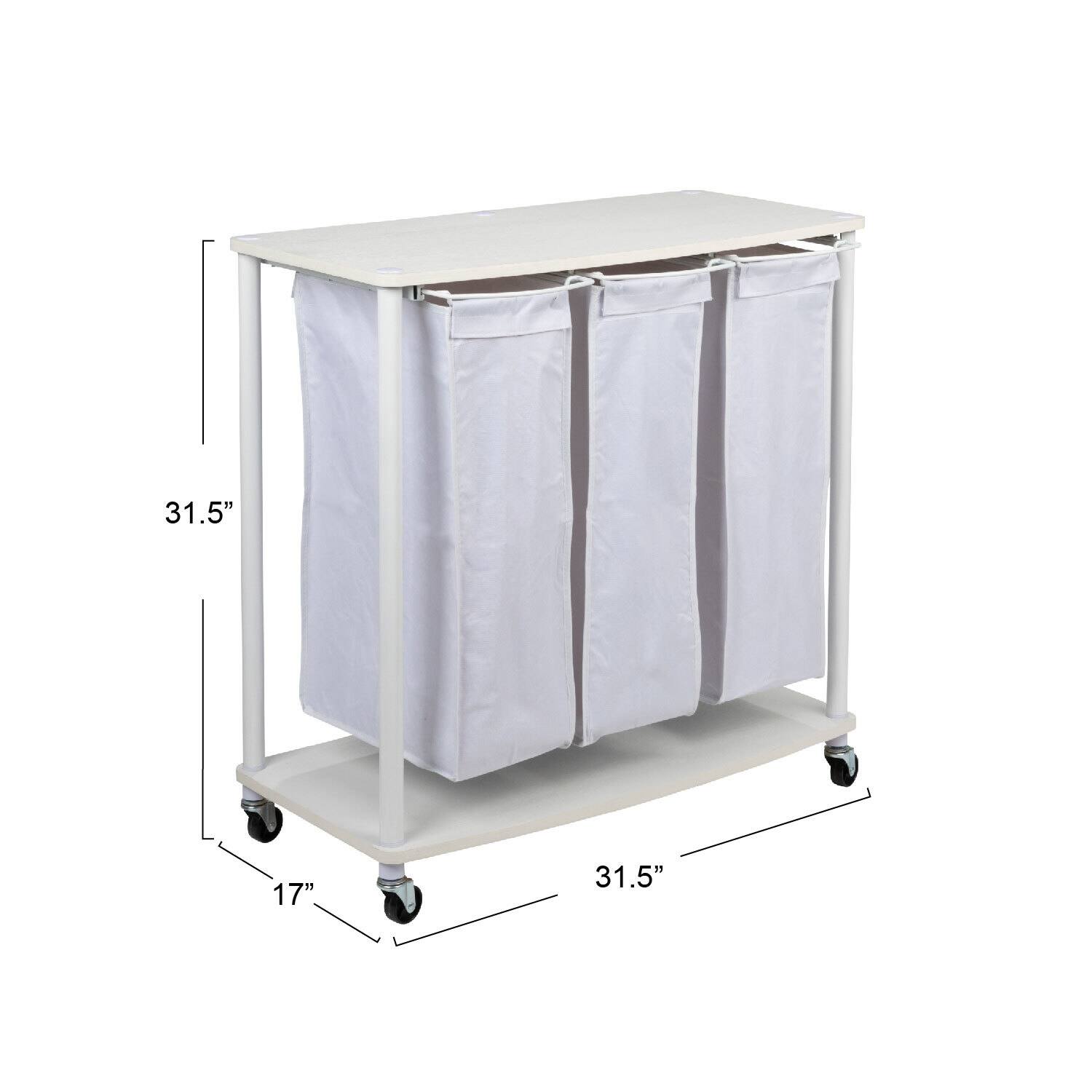 Household Essentials 3-Bag Laundry Sorter with Laminate Shelving