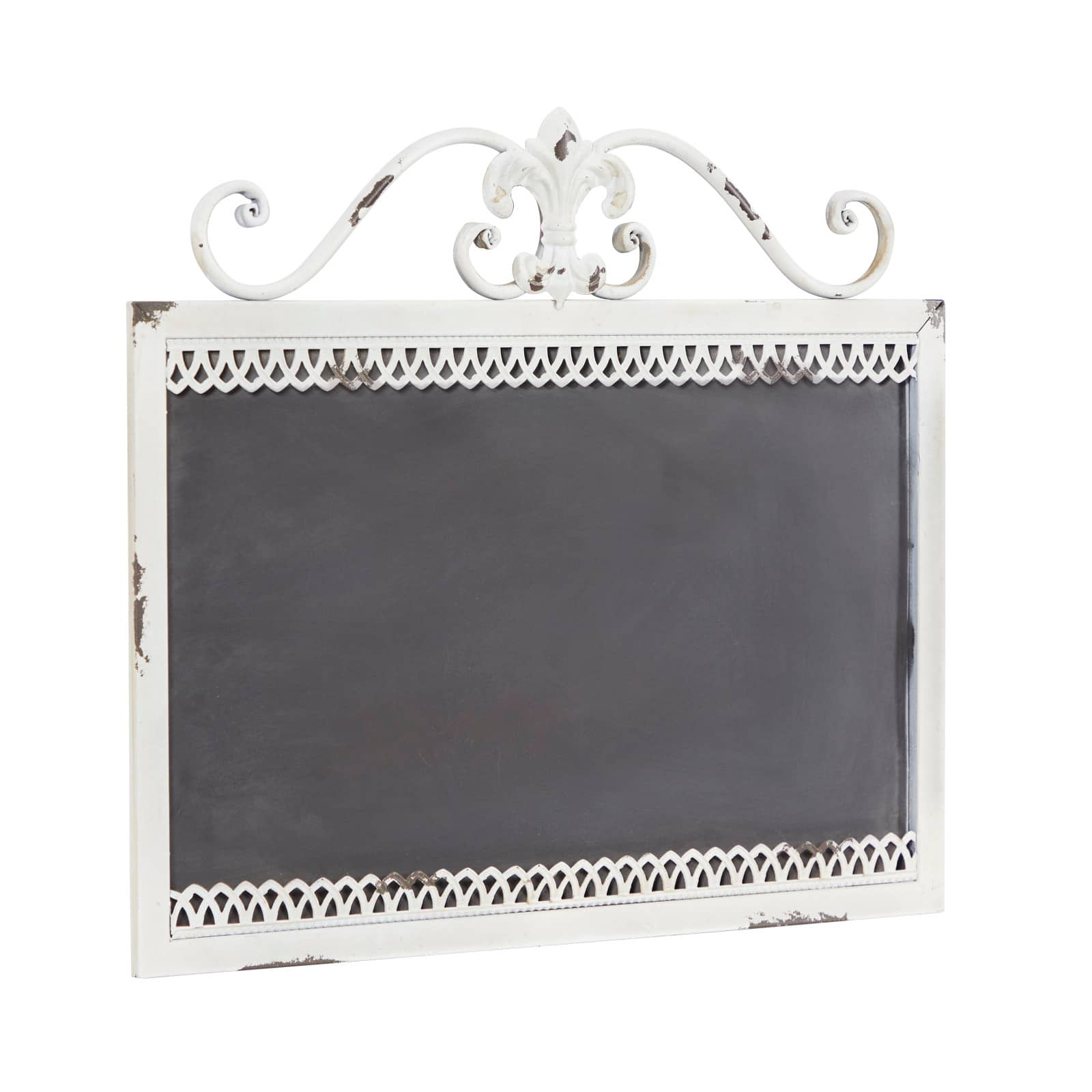 22&#x22; White Metal Farmhouse Hanging Magnet Board