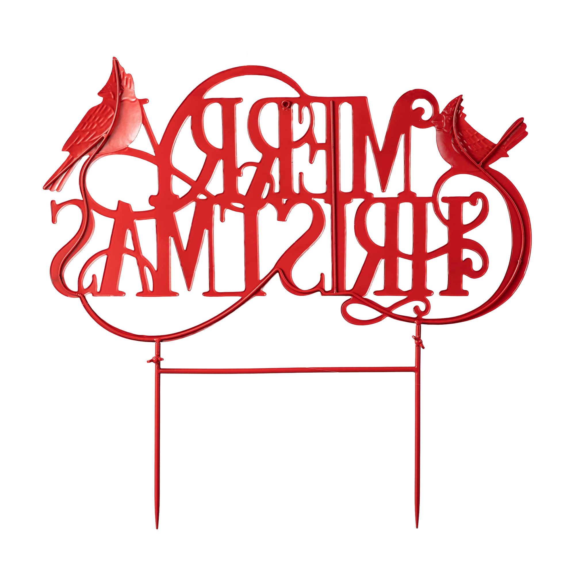 Glitzhome&#xAE; 2ft. Merry Christmas Metal Yard Stake