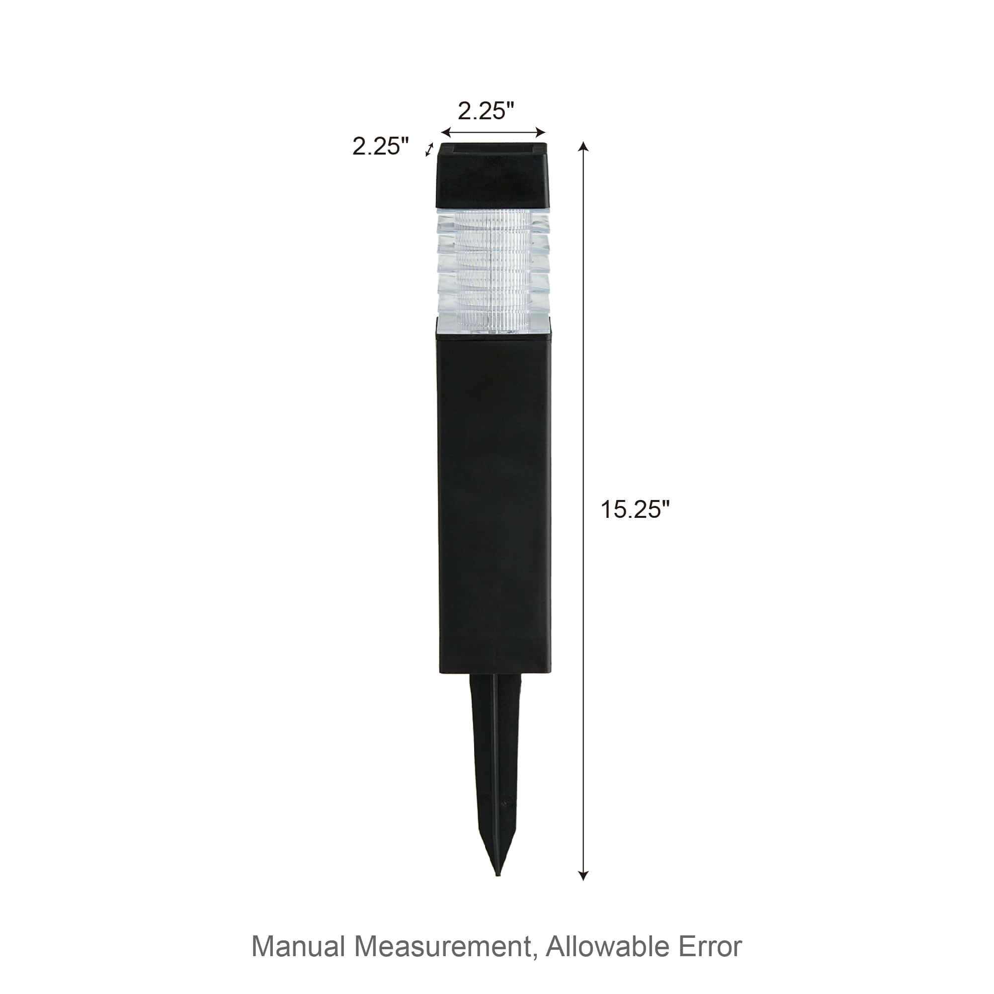 Glitzhome® 15.25" Solar Powered Transparent Texture Lens Pathway Stake Lights, 6ct.