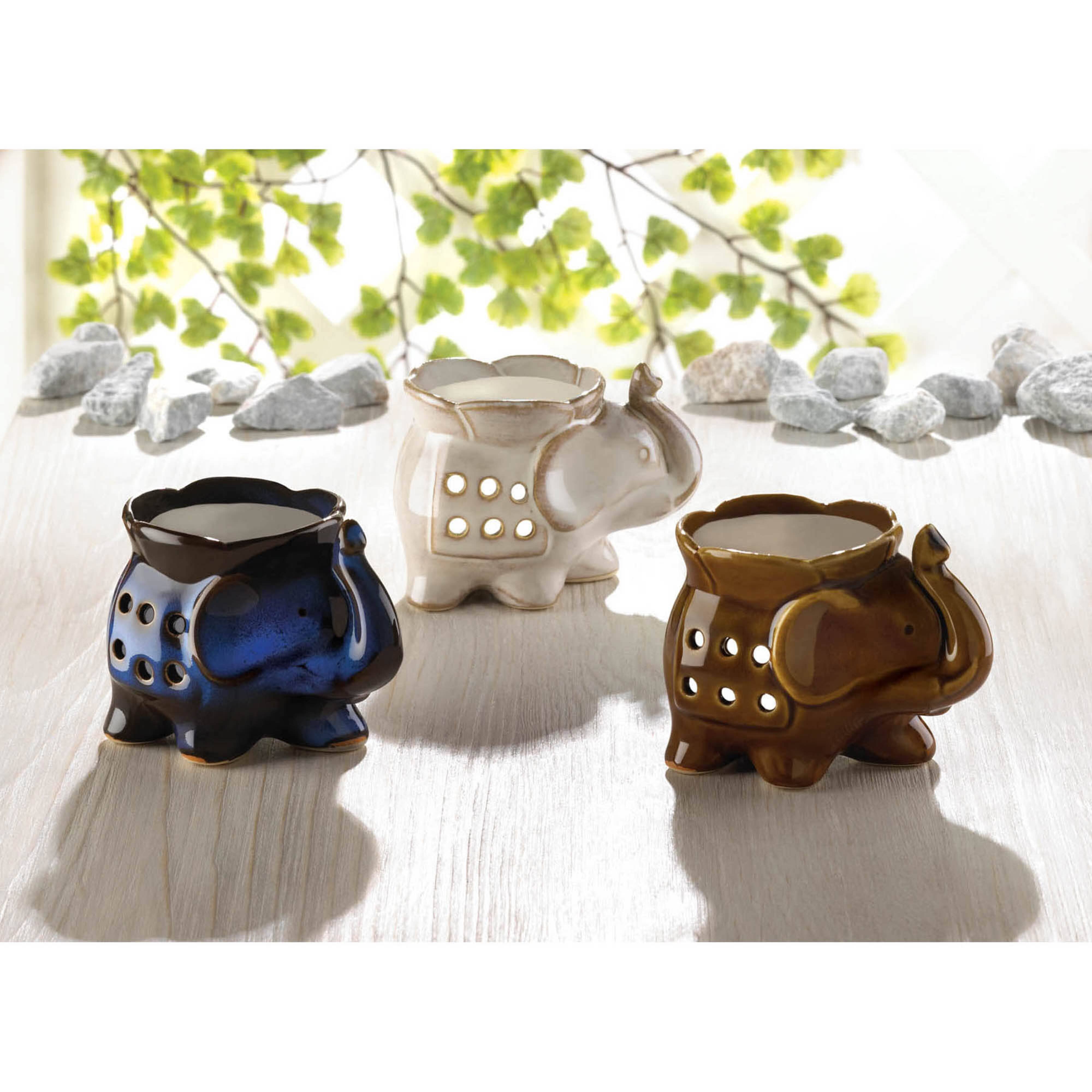 2.5" Minimalistic Porcelain Elephant Candle Oil Warmers