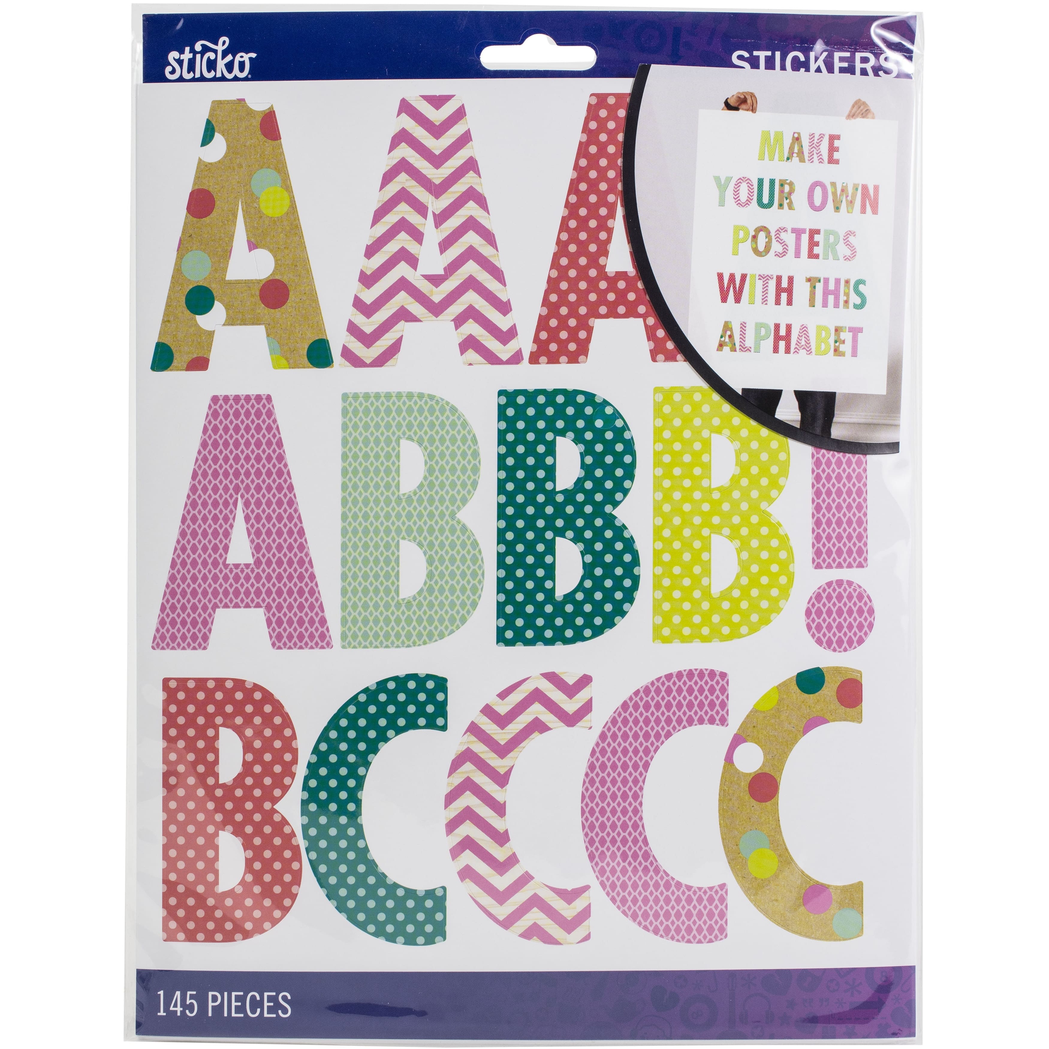 Sticko® Bright Extra Large Futura Alphabet Stickers