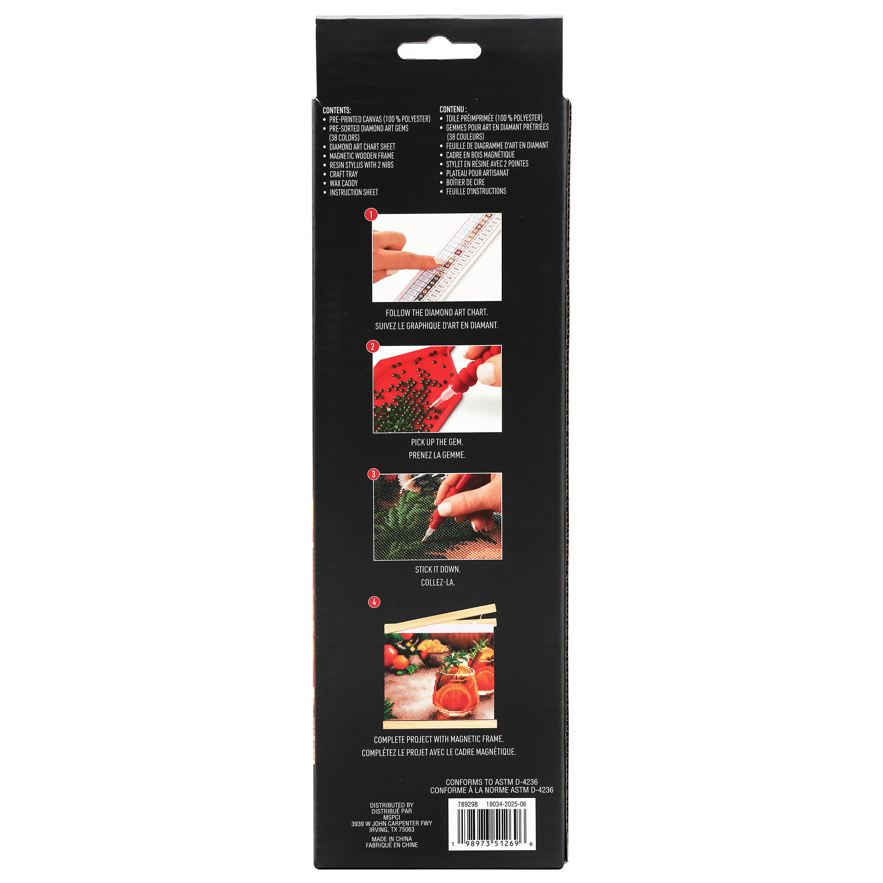 8&#x22; x 10&#x22; Cocktails Diamond Art Kit with Frame by Make Market&#xAE;