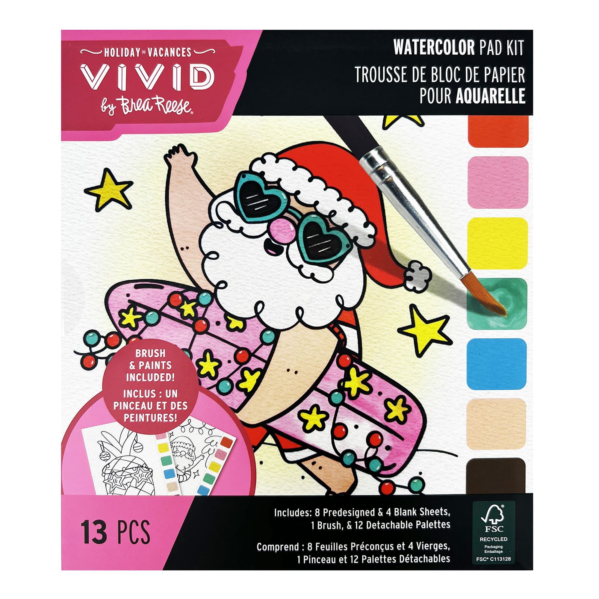 VIVID by Brea Reese&#xAE; Surfin&#x27; Santa Holiday Watercolor Pad Kit