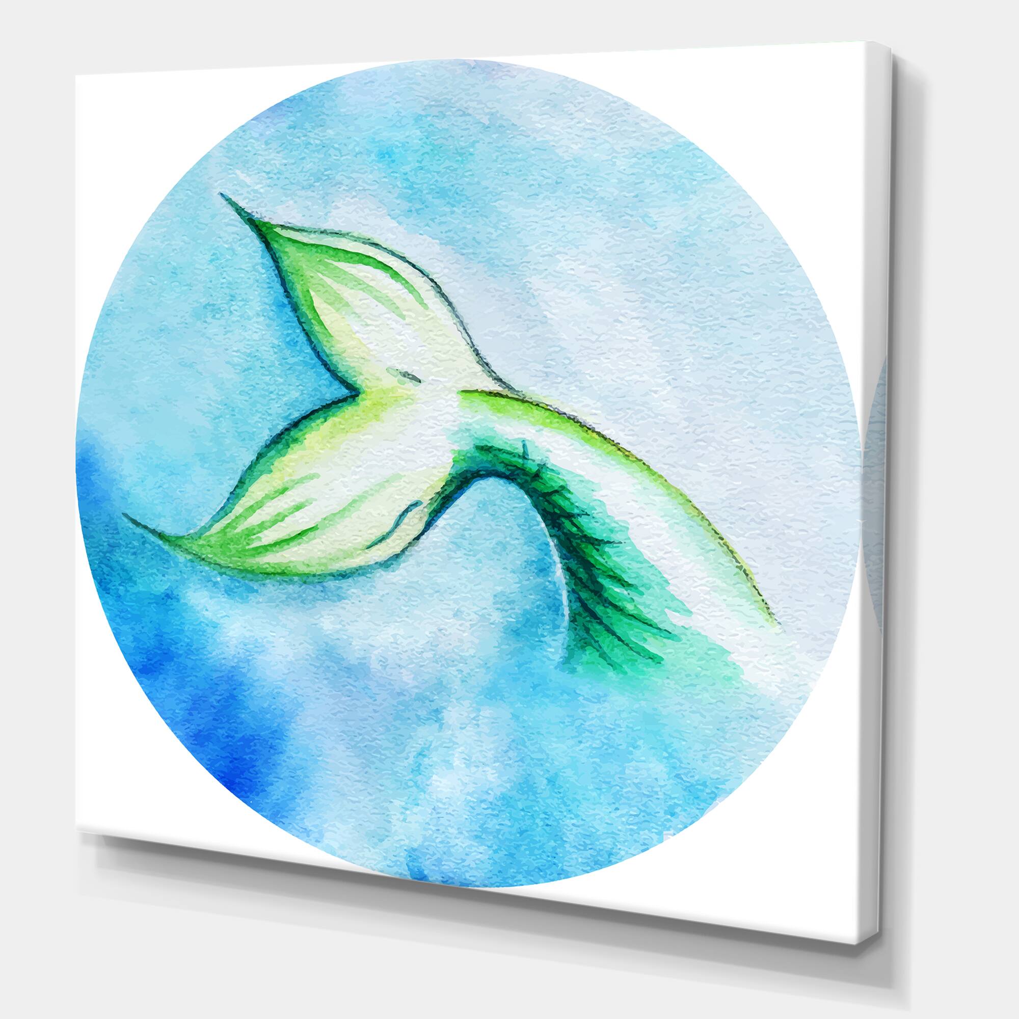 Designart - Mermaid Fish Tail - Nautical &#x26; Coastal Canvas Wall Art Print