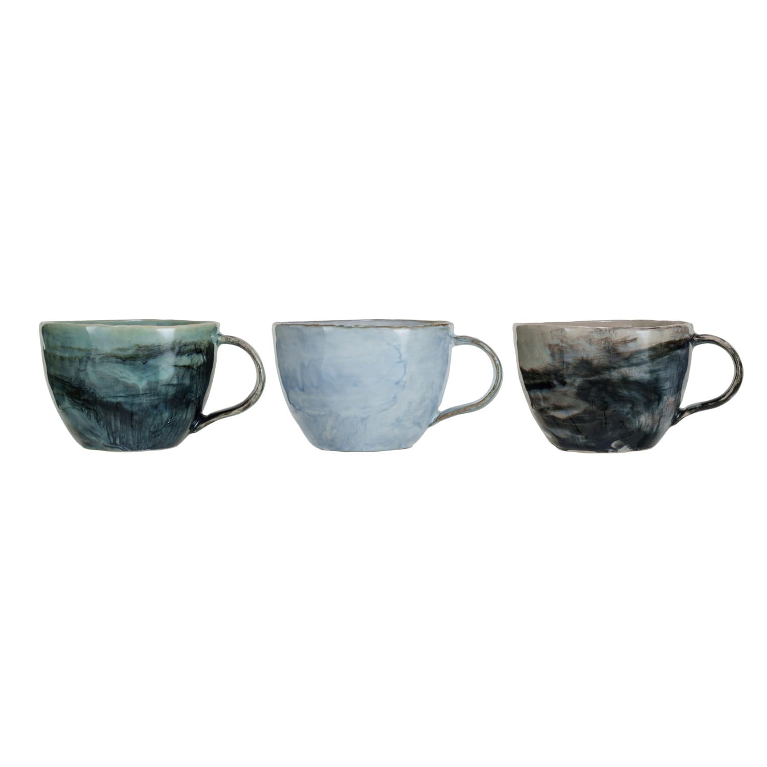 Hello Honey® 3" Multicolor Stoneware Mugs with Marble Finish, 3ct.