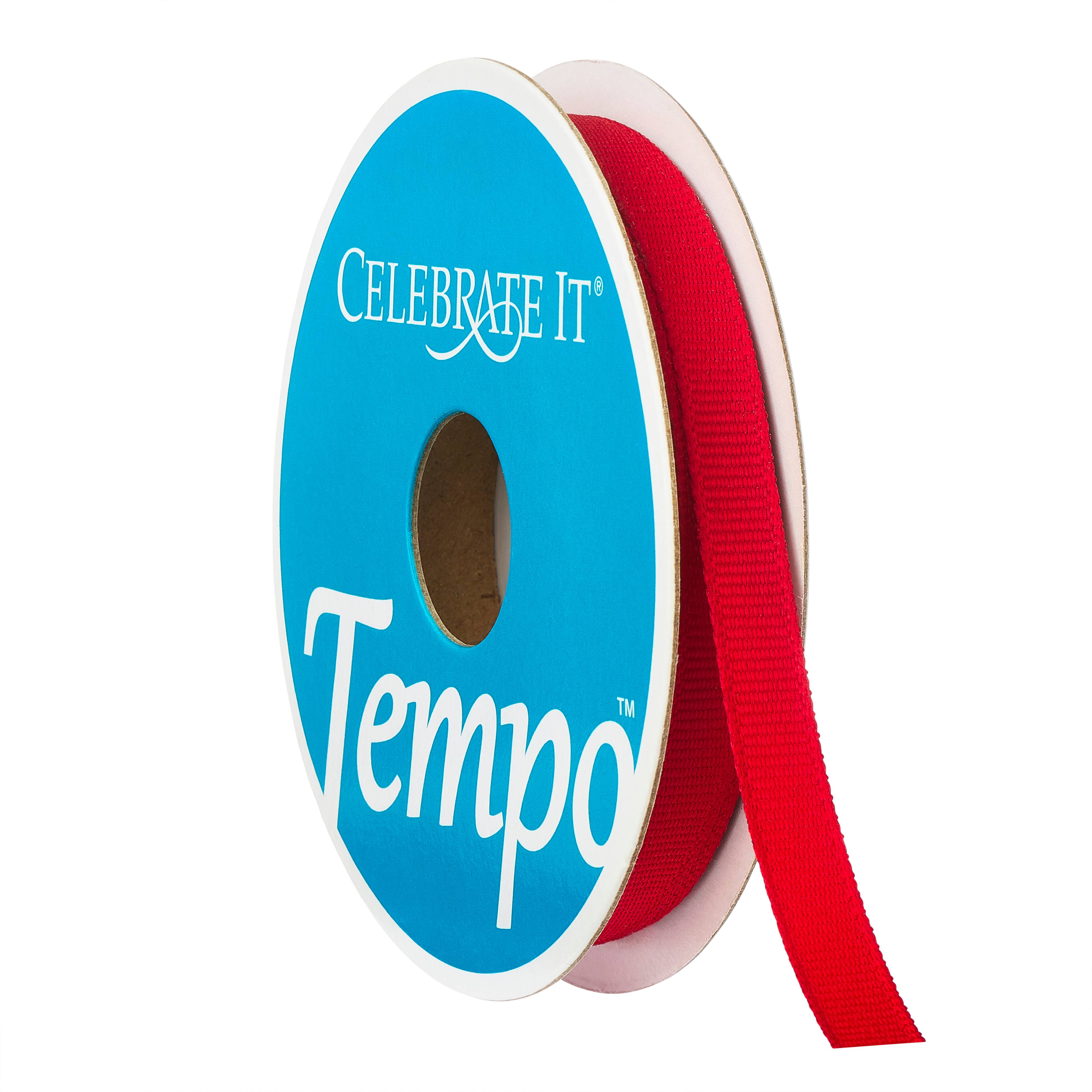 1/4 Grosgrain Ribbon by Celebrate It Tempo in Red | 1/4 in