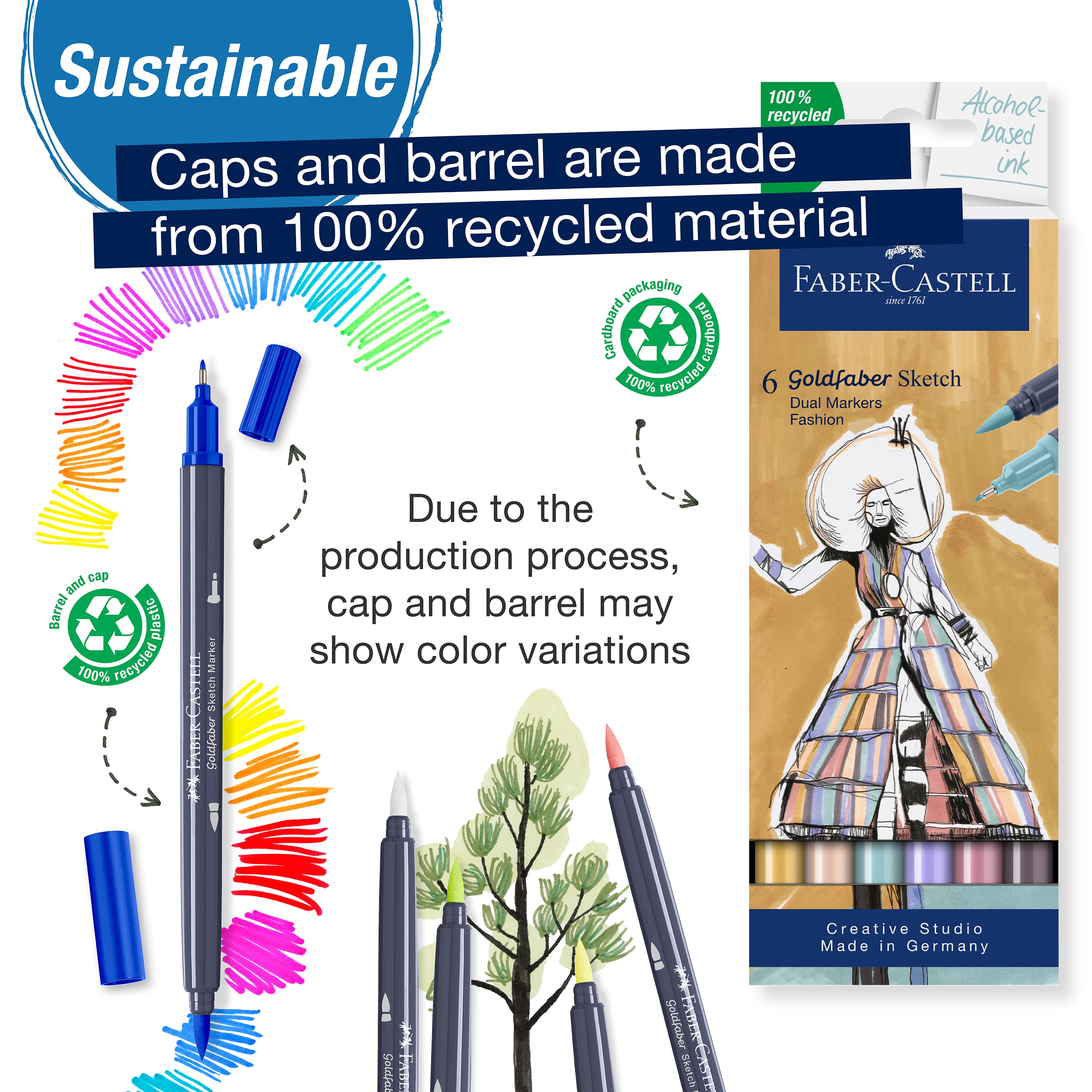Faber-Castell&#xAE; Goldfaber Sketch Fashion Dual Tip Alcohol Markers