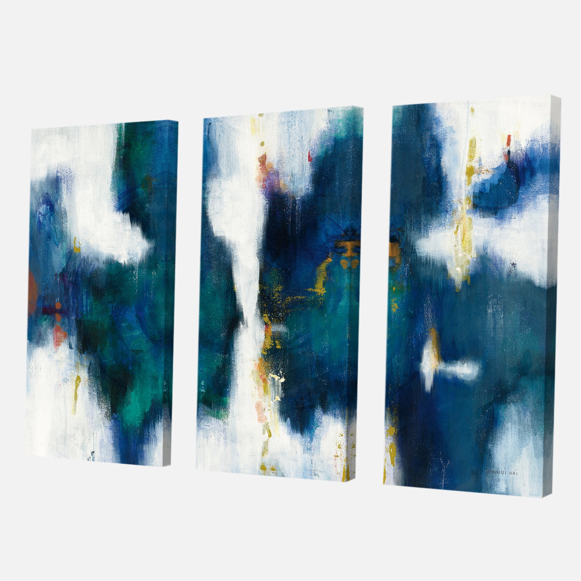 Designart - Blue Glam Texture I - Contemporary Premium Canvas Wall Art