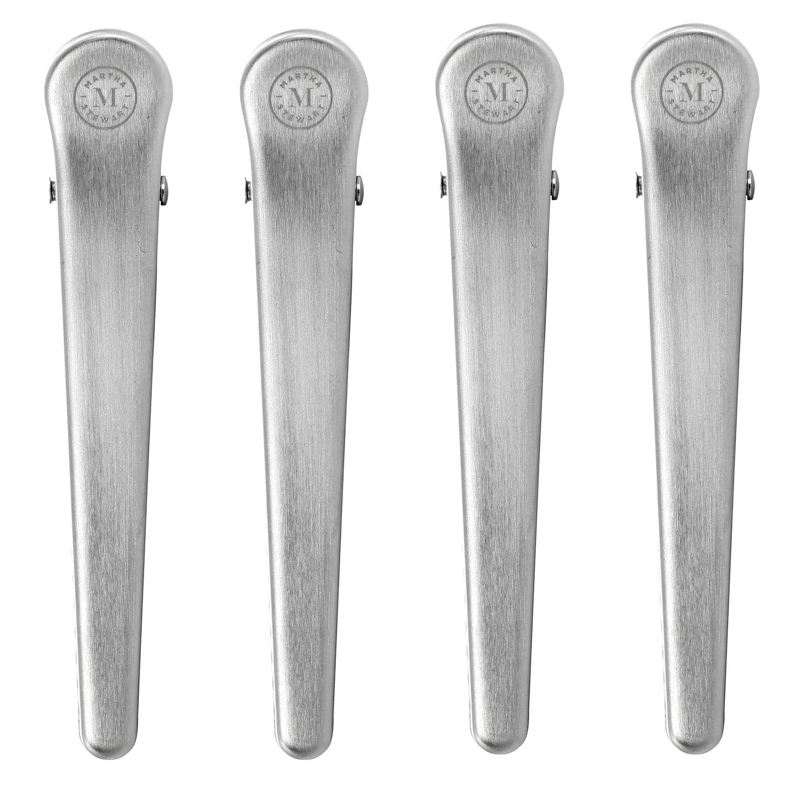 Martha Stewart Silver Stainless Steel Bag Clip Set, 4ct.