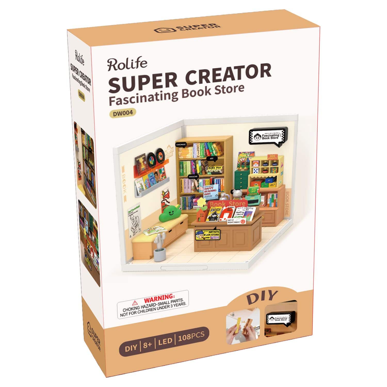 Rolife&#xAE; Super Creator Fascinating Book Store DIY Miniature Kit