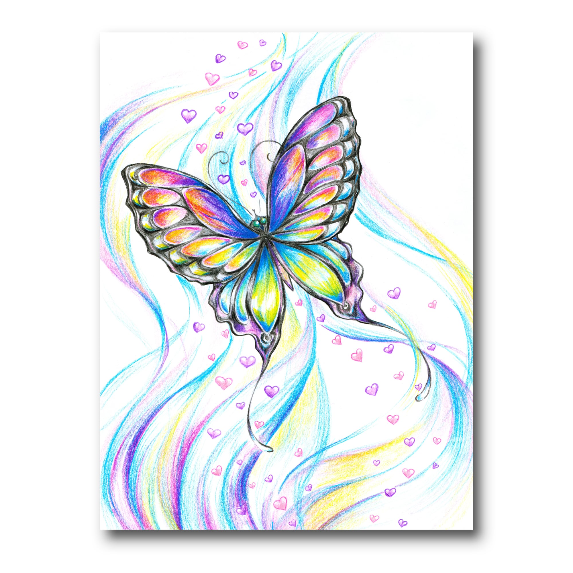 Designart - Iridiscent Butterfly - Traditional Canvas Wall Art Print