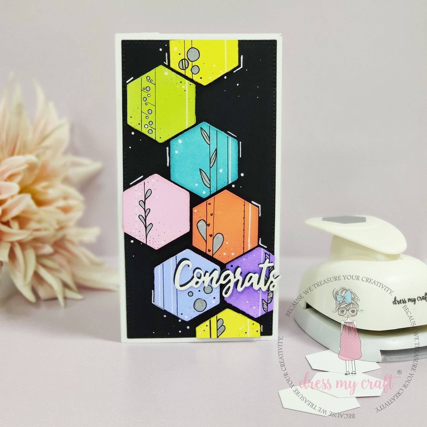 Dress My Craft® 1.5" Hexagon Designer Punch