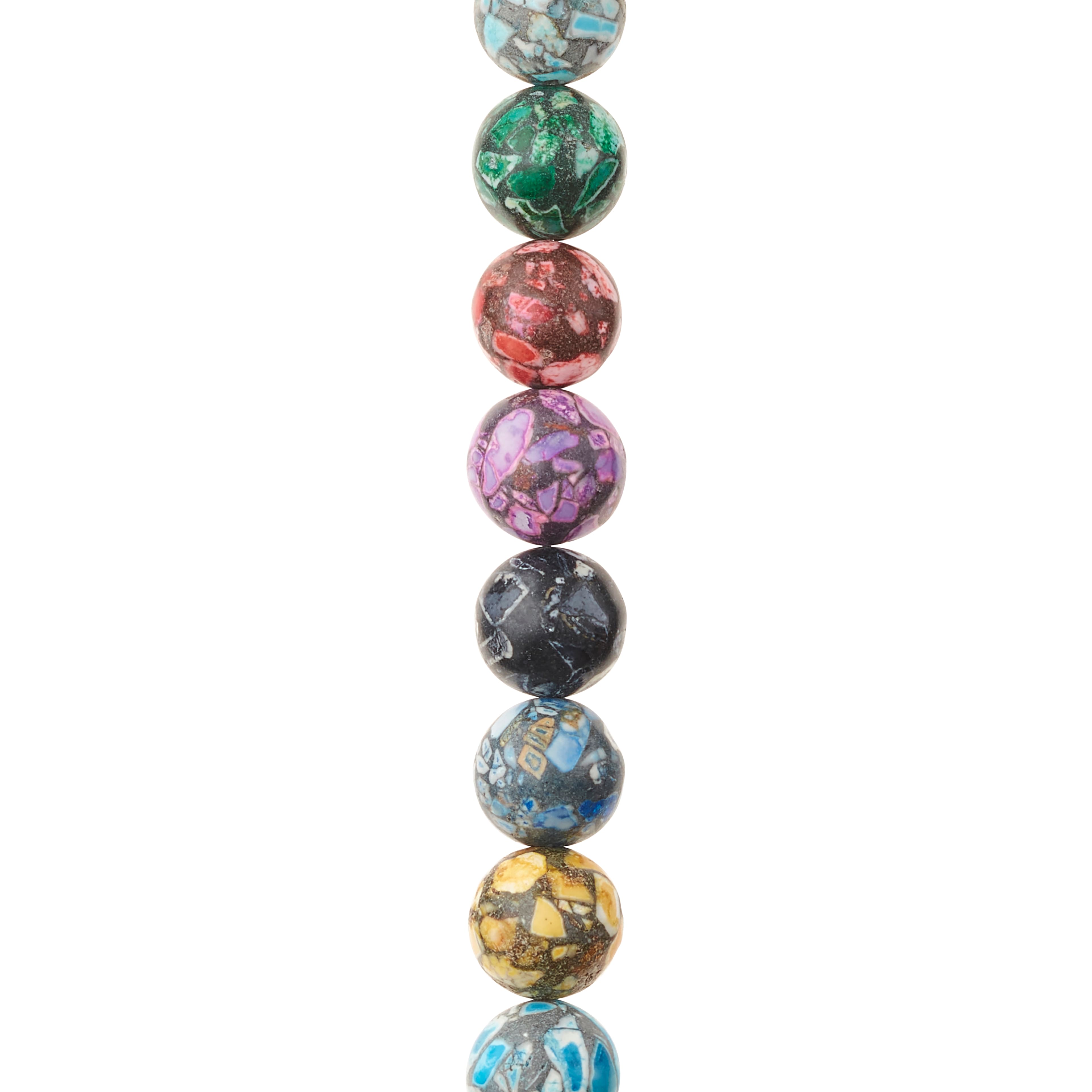 12 Pack: Multicolor Howlite Round Beads, 10mm by Bead Landing™
