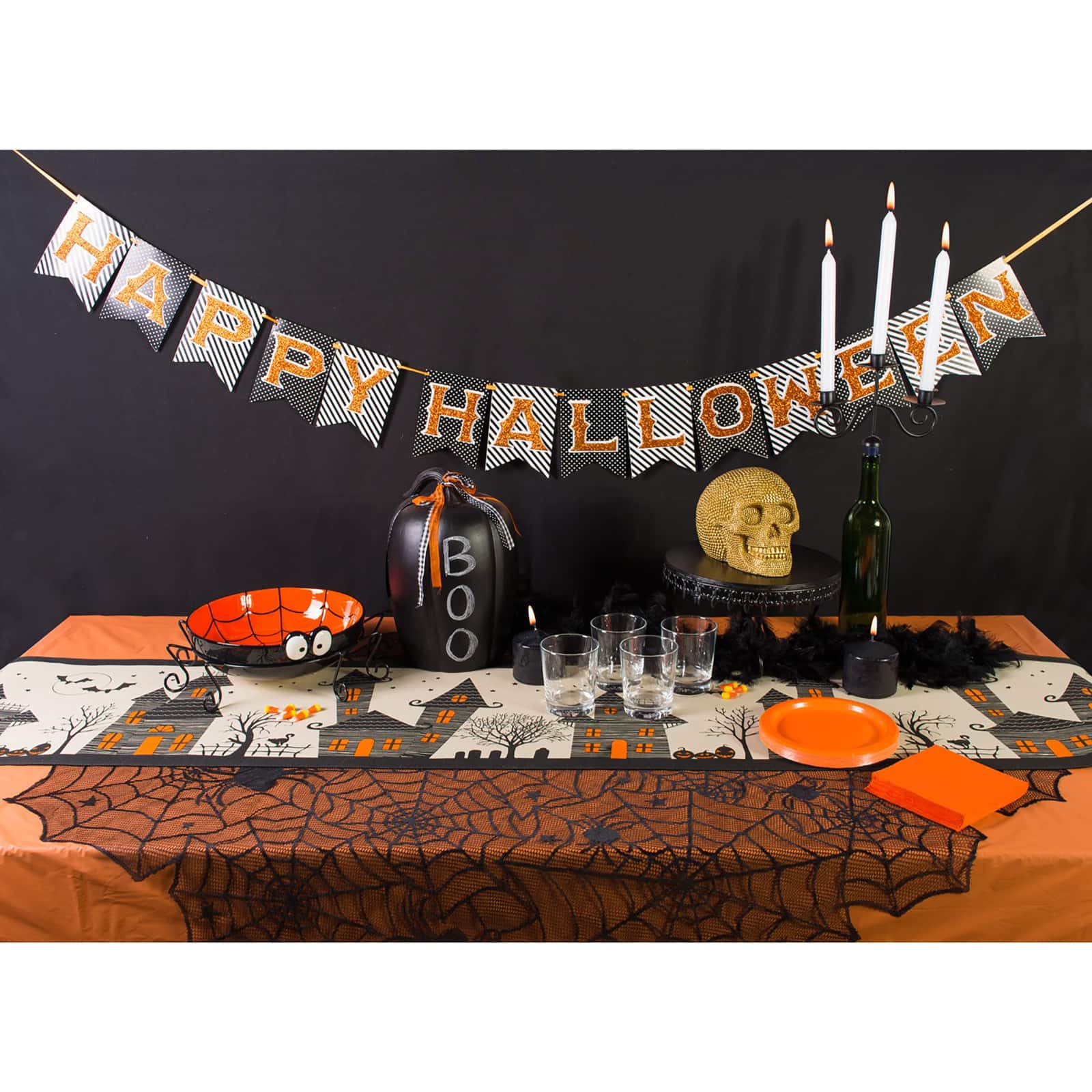 DII® 72" Haunted House Jute Table Runner