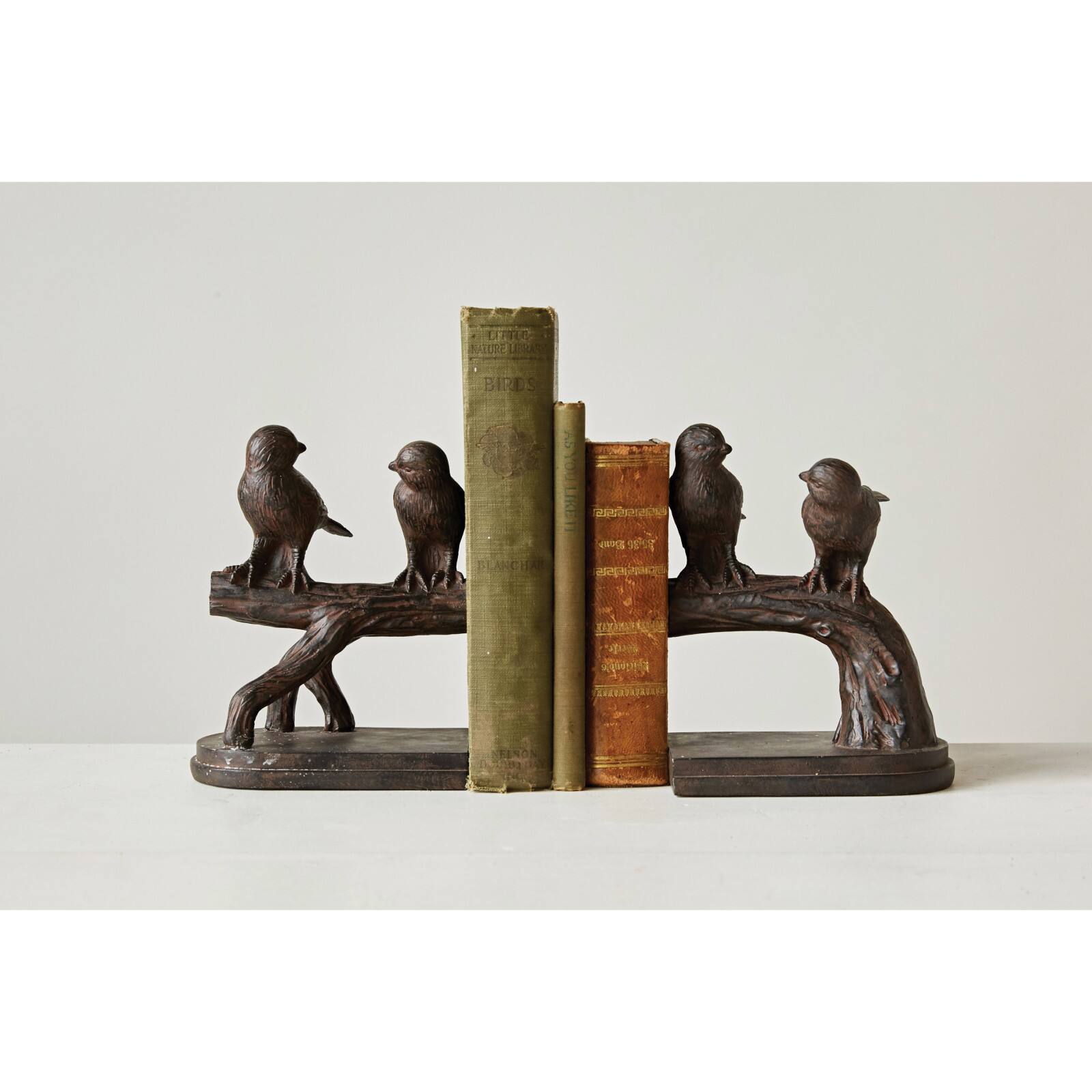 Hello Honey® 6'' Resin Birds on a Branch Bookends Set
