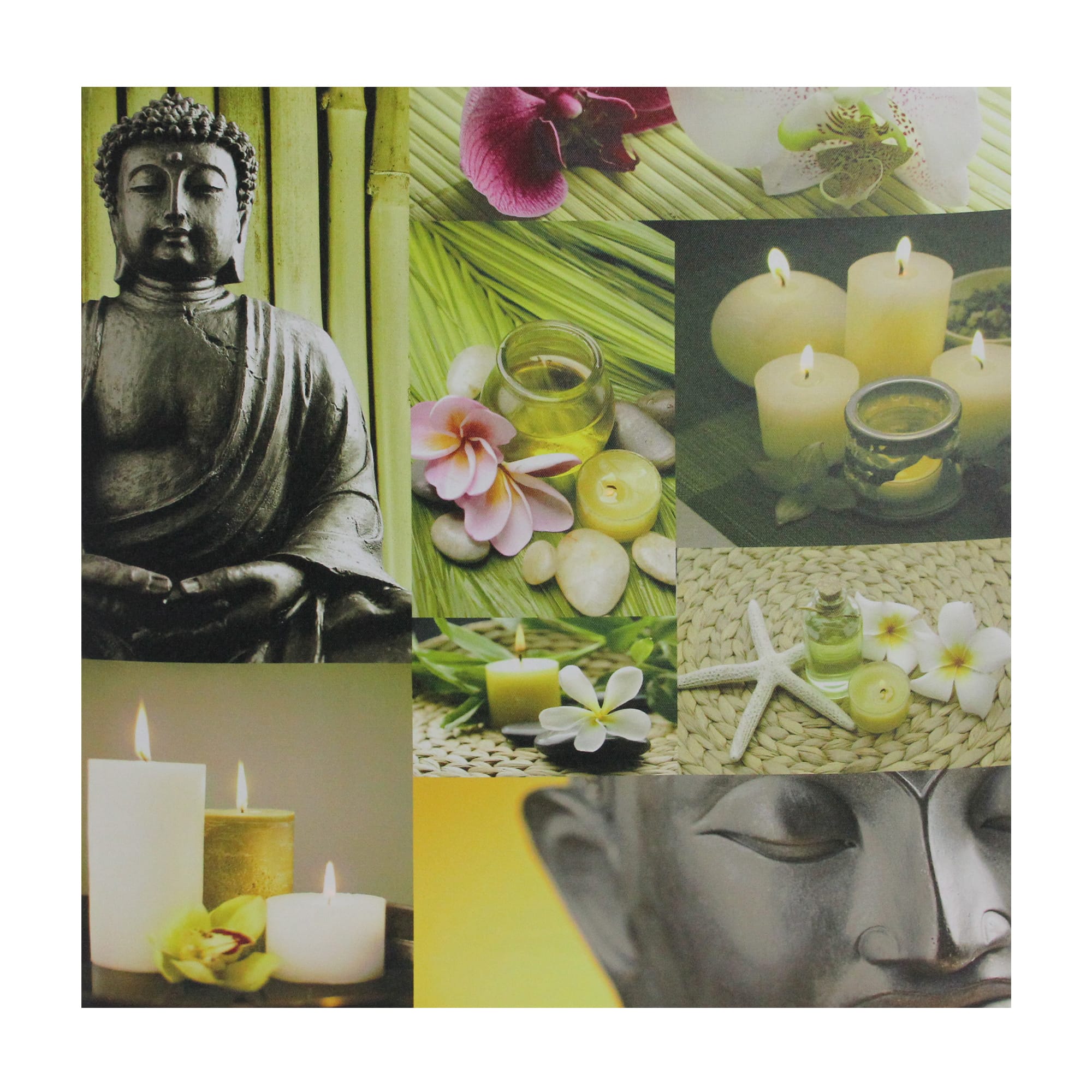 LED Buddha Collage Canvas Wall Art