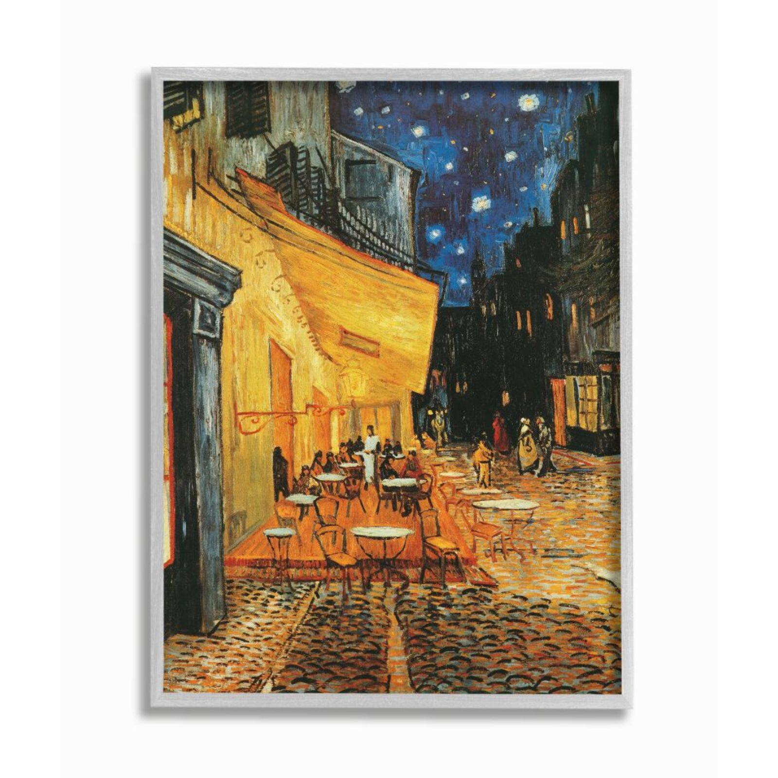 Stupell Industries Café Terrace at Night Traditional Van Gogh Painting Framed Wall Art
