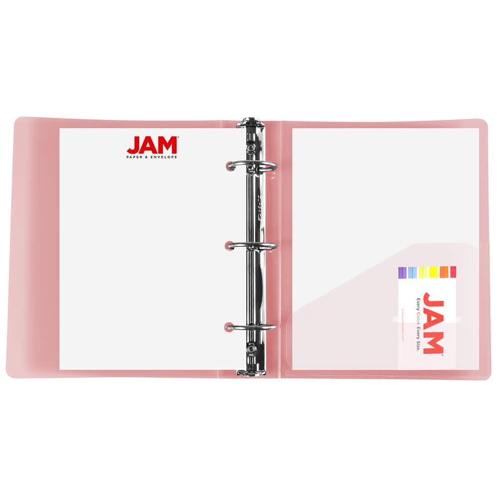 JAM Paper 1.5" Glass Twill Plastic Mini Binders, 6ct.