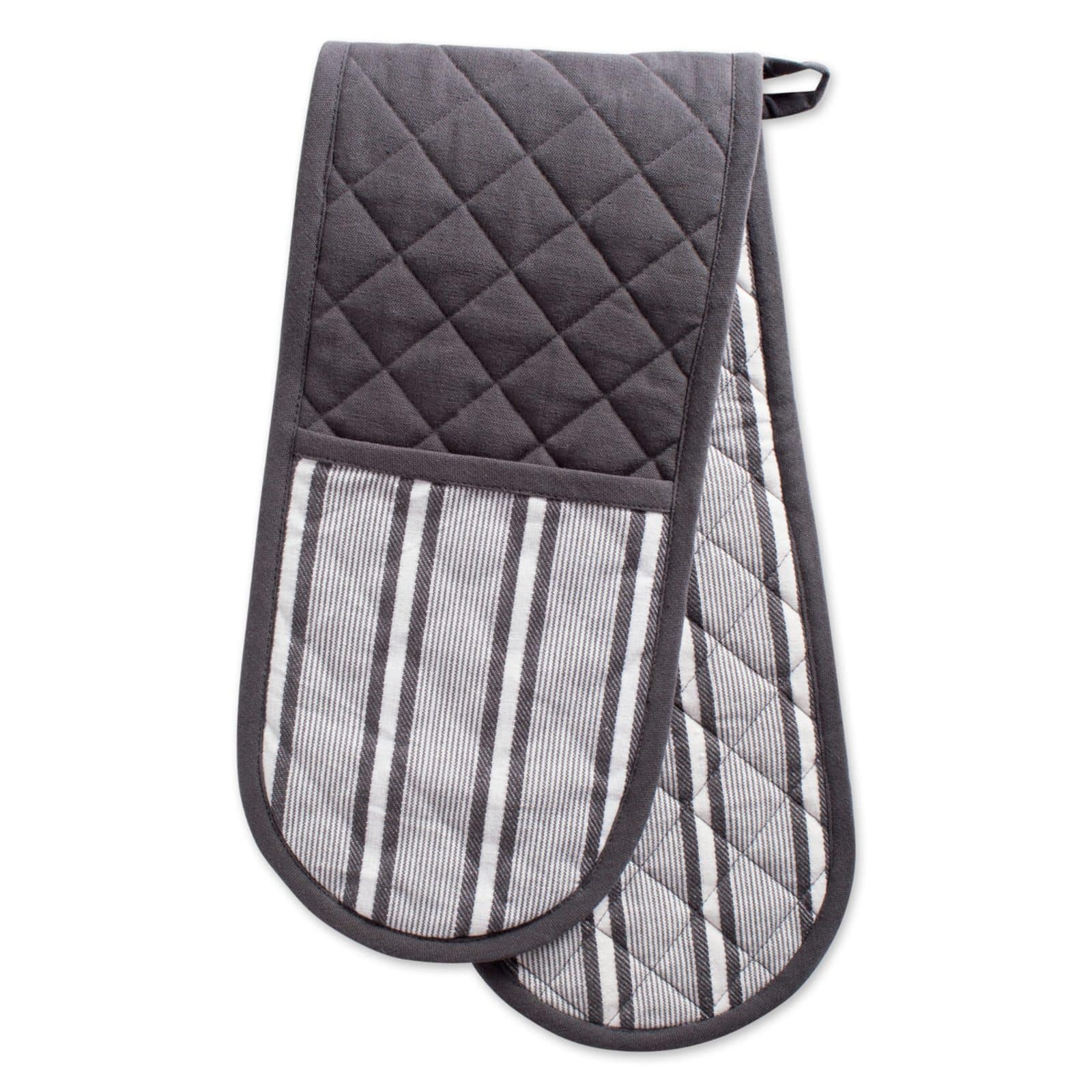 DII&#xAE; Mineral Gray Stripe Double Oven Mitt
