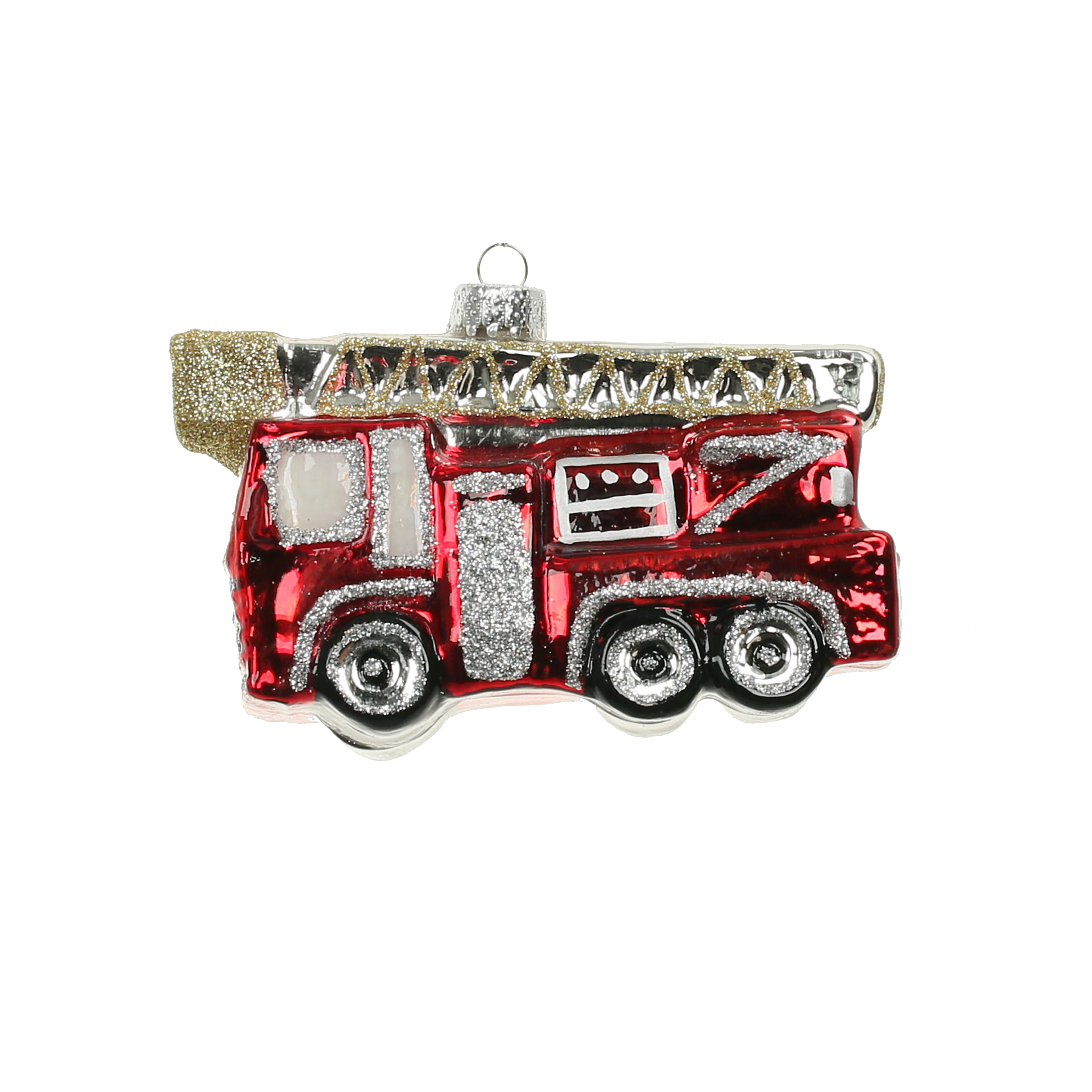 4.25&#x22; Red Glass Fire Truck Ornament by Ashland&#xAE;