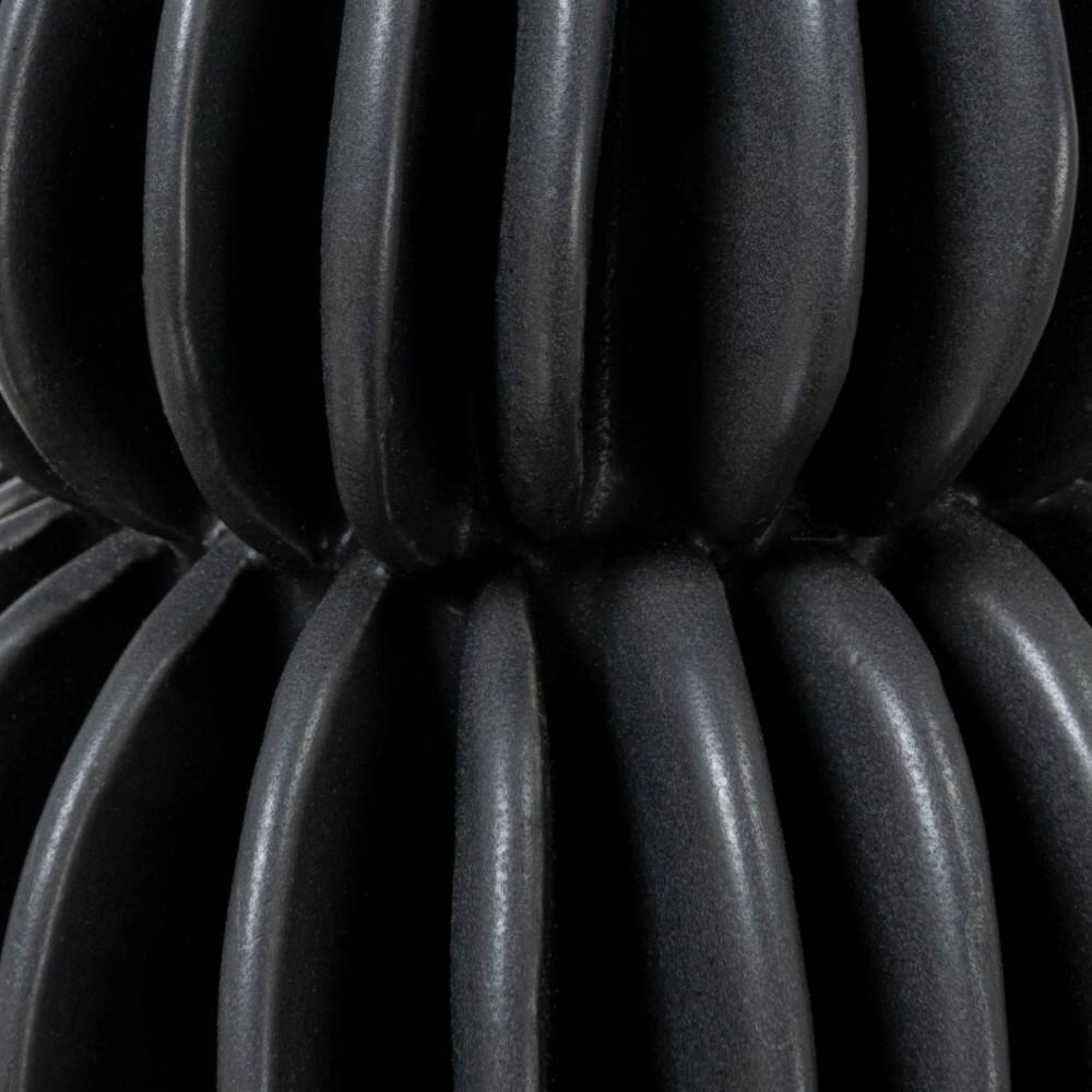 Hello Honey&#xAE; Bloomingville 5.5&#x22; Black Modern Pleated Stoneware Vase