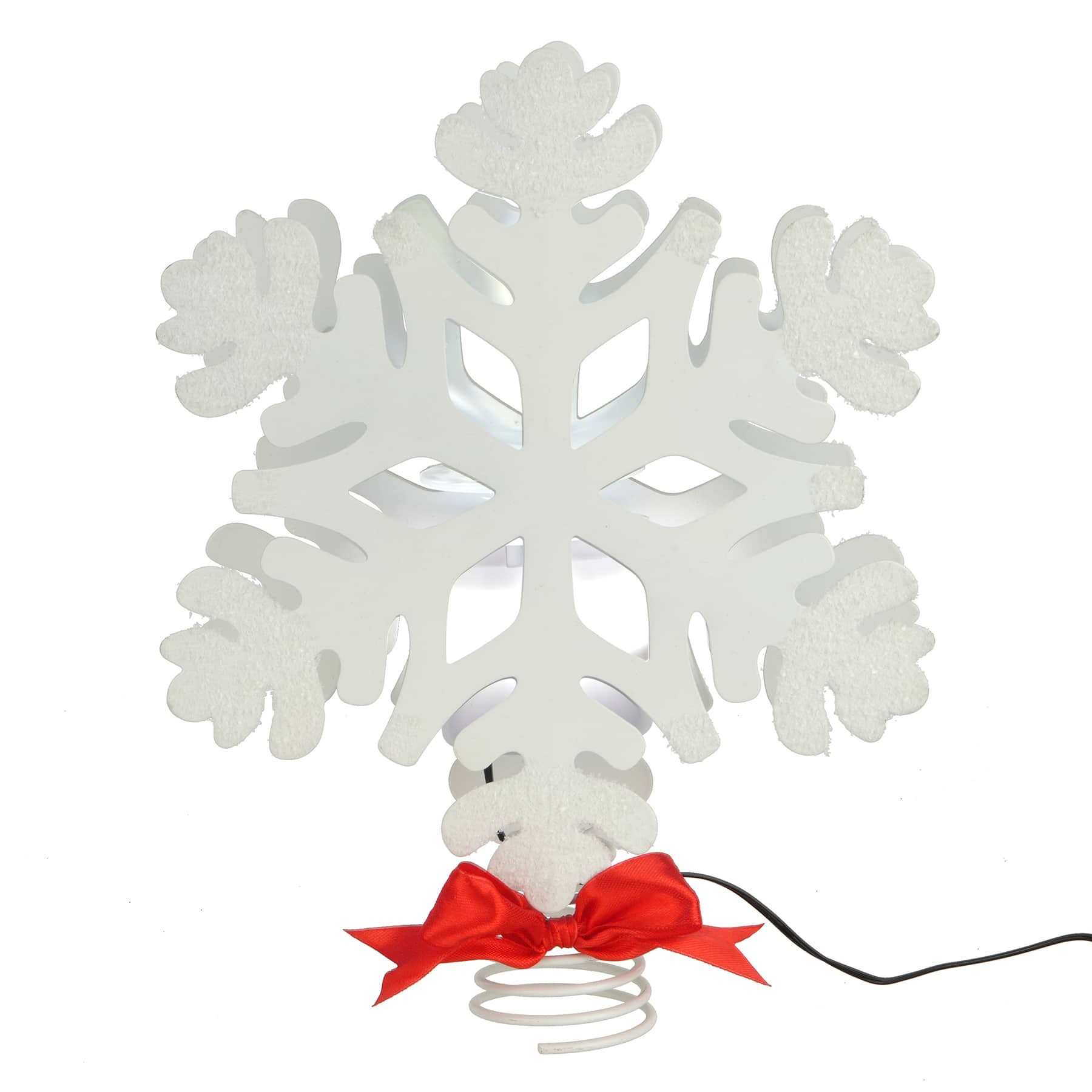 10.75&#x22; White Snowflake LED Projector Metal Tree Topper by Ashland&#xAE;