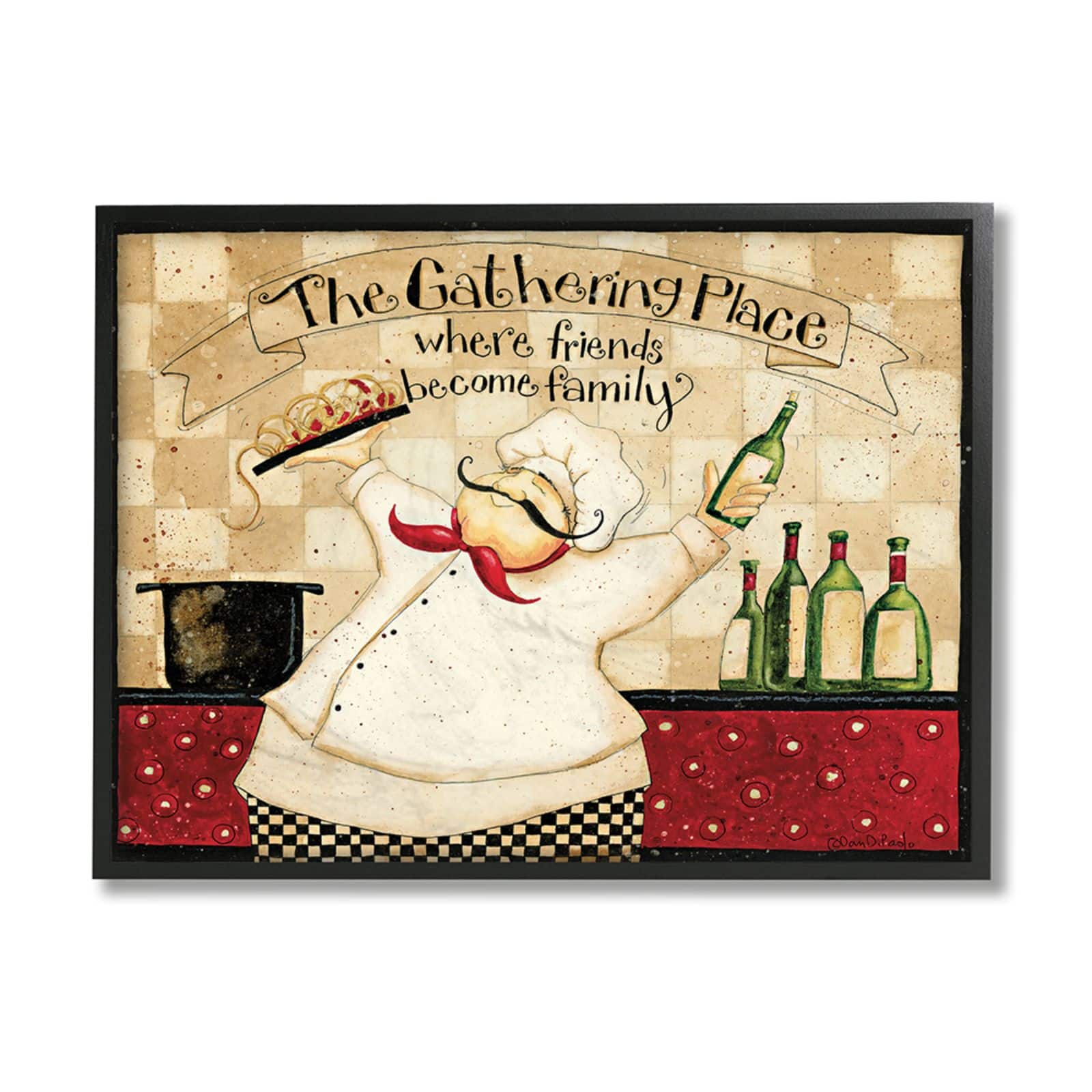 Stupell Industries Gathering Place Phrase Vintage Black Framed Wall Art