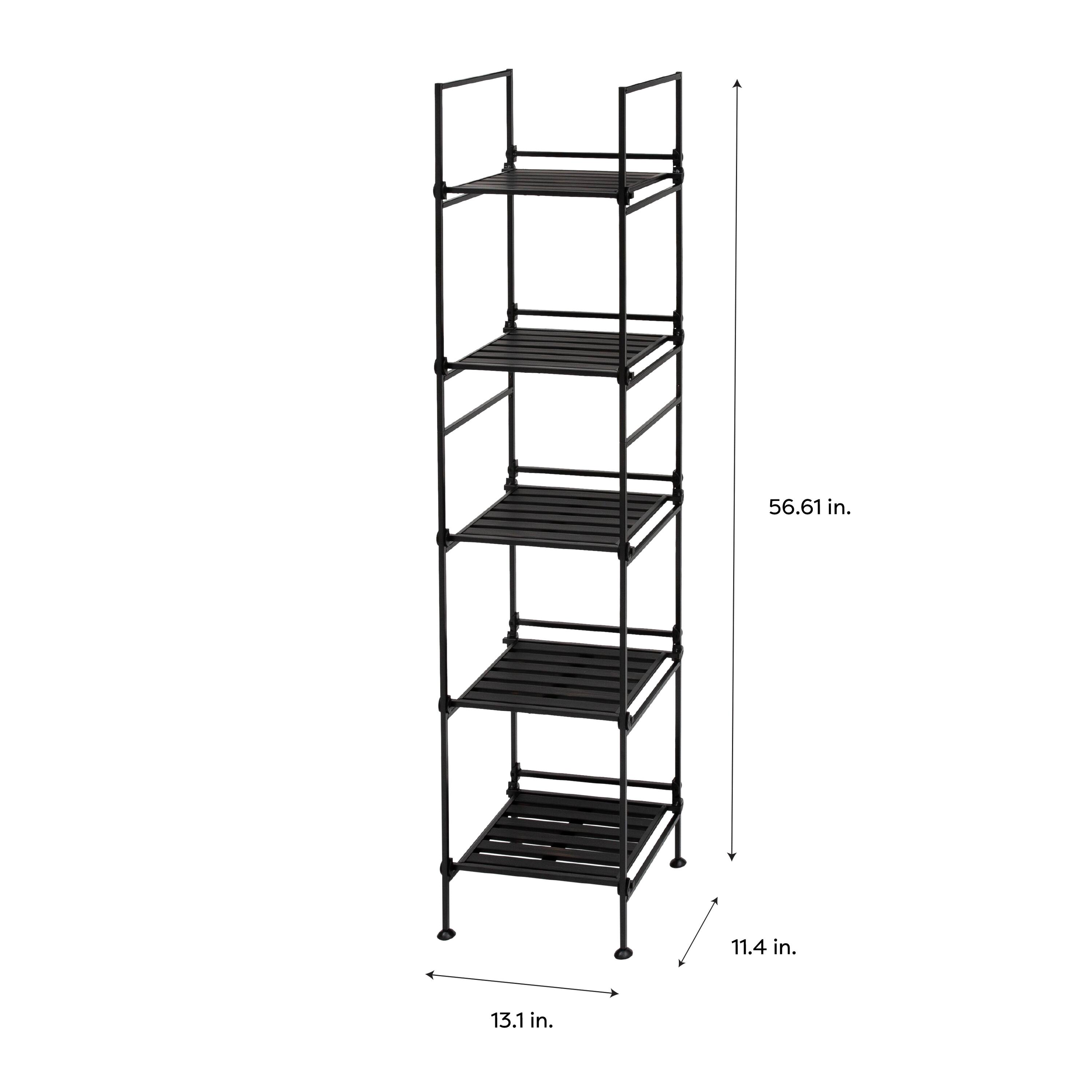 Organize It All Espresso 5 Tier Square Freestanding Shelf
