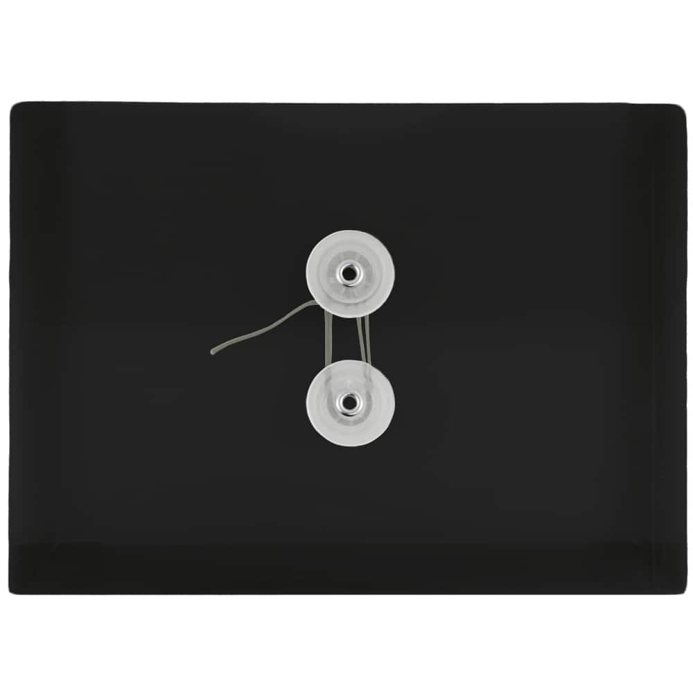 JAM Paper Black 5.5" x 7.5" Plastic Button & String Tie Closure Envelopes, 12ct.