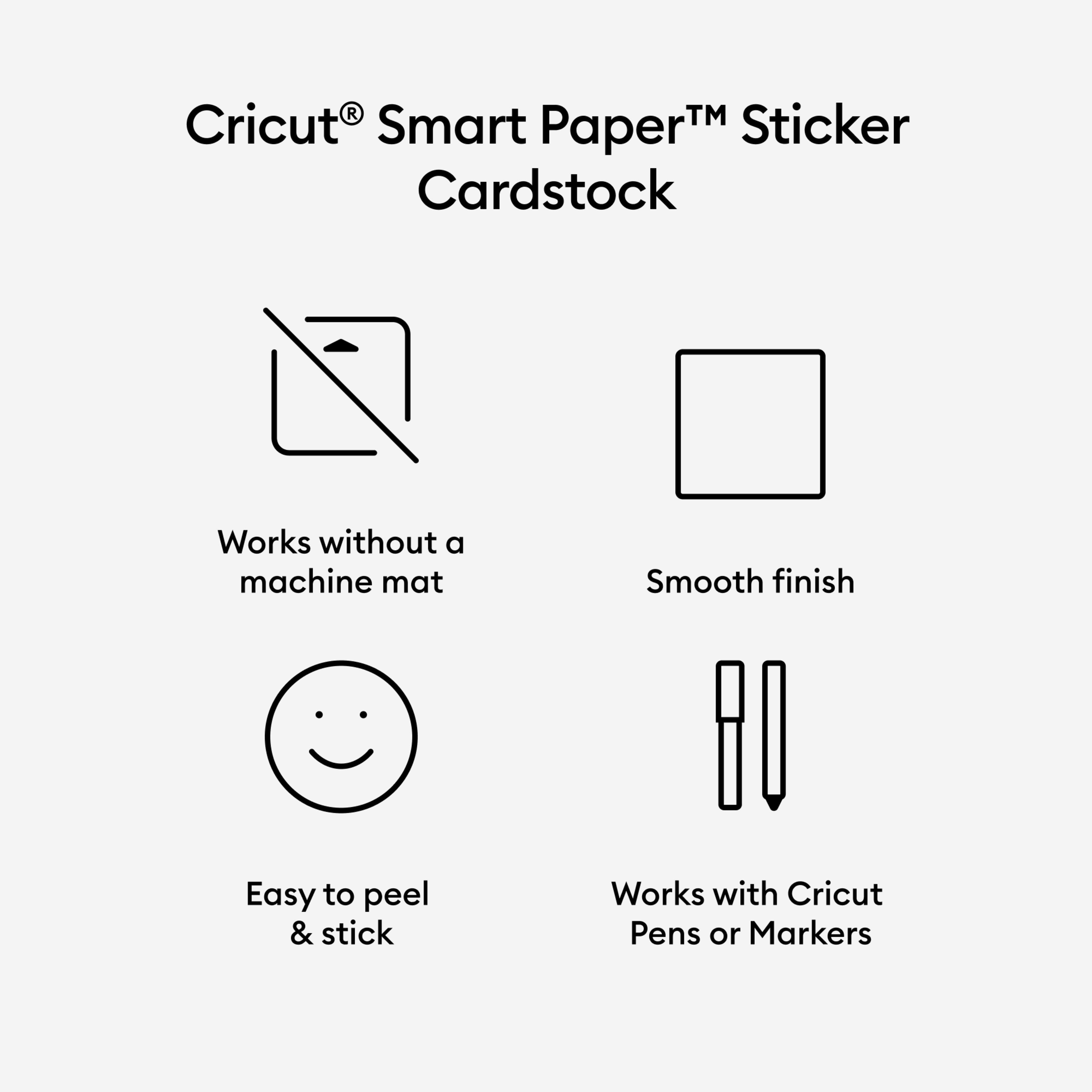 Cricut® Smart Paper™ Neutrals 13" x 25" Sticker Cardstock Sampler, 20 Sheets
