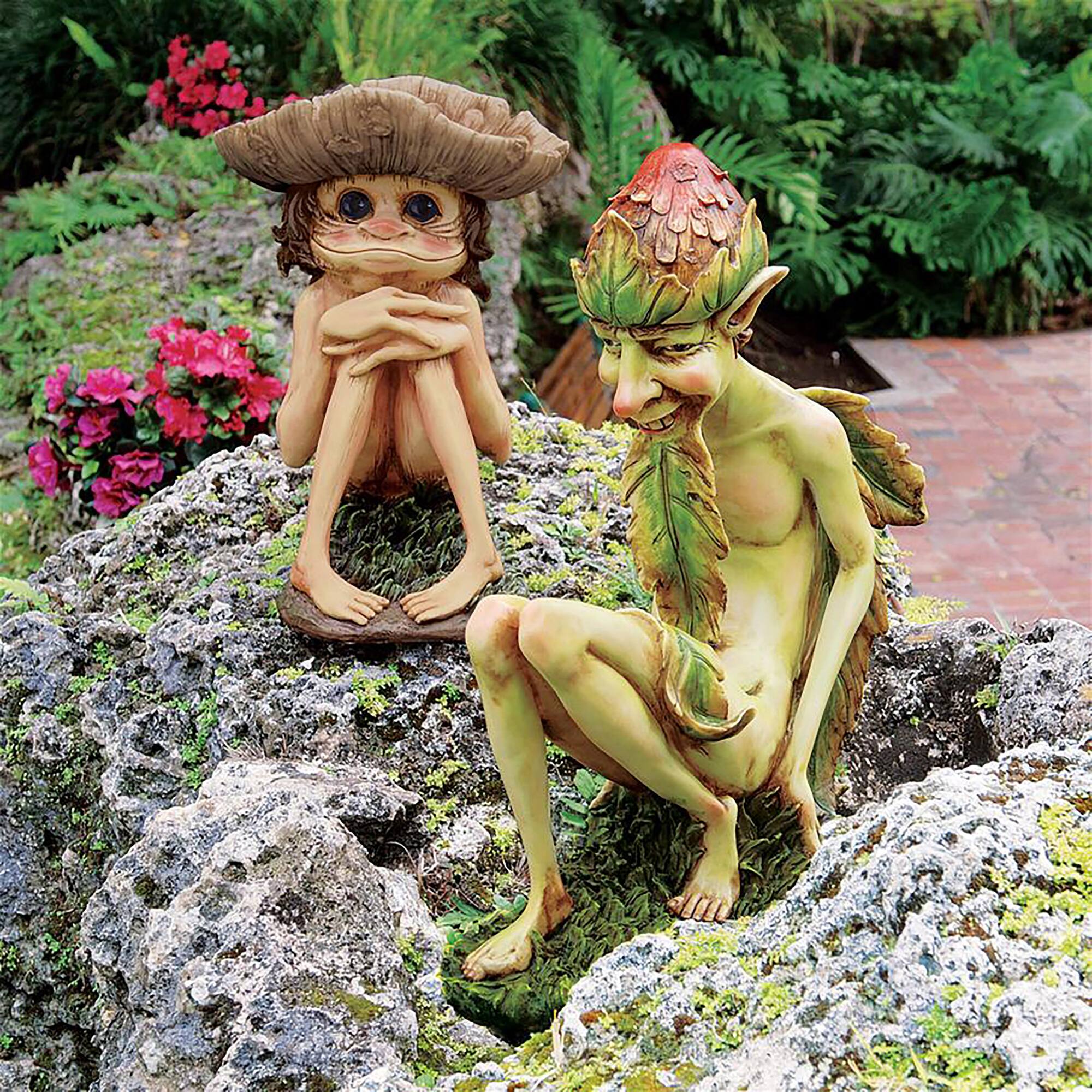 Design Toscano Svenska &#x26; Theodor Garden Trolls Sculpture Set