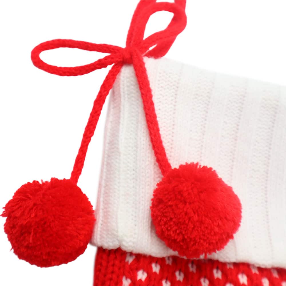 18&#x22; Red &#x26; White Stocking with Pom Poms by Ashland&#xAE;