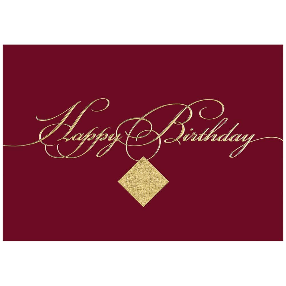 JAM Paper 5.625" x 7.875" Burgundy Birthday Cards & Envelopes, 25ct.