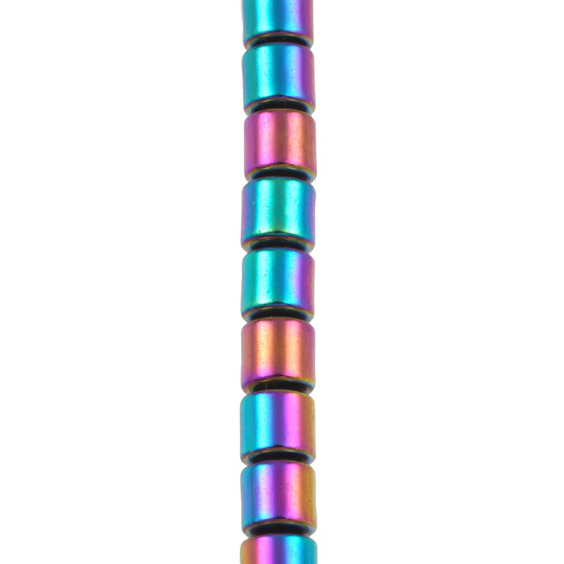 Rainbow Reconstituted Hematite Tube Beads, 4mm by Bead Landing&#x2122;