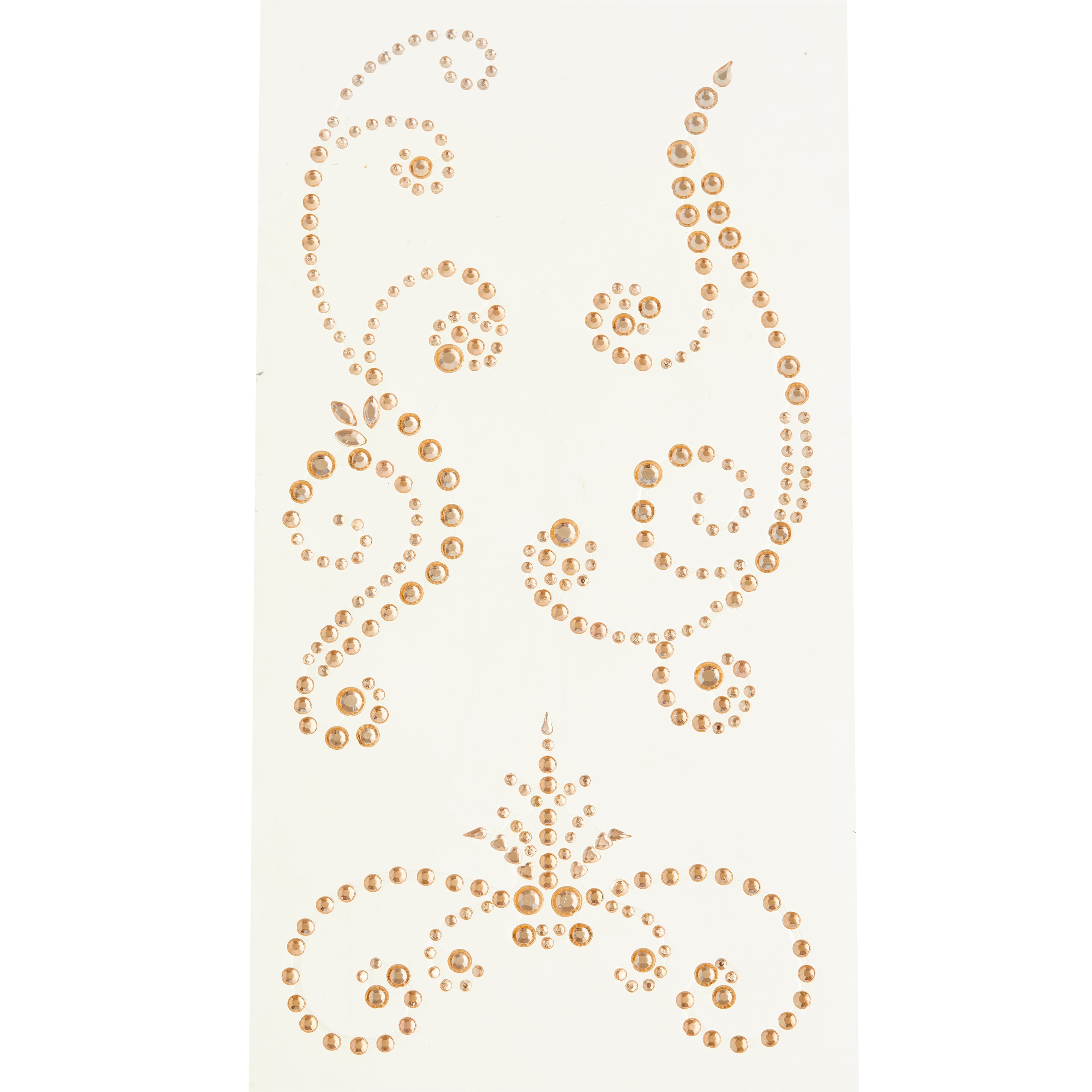 12 Packs: 3 ct. (36 total) Champagne Rhinestone Flourish Stickers by Recollections&#x2122;