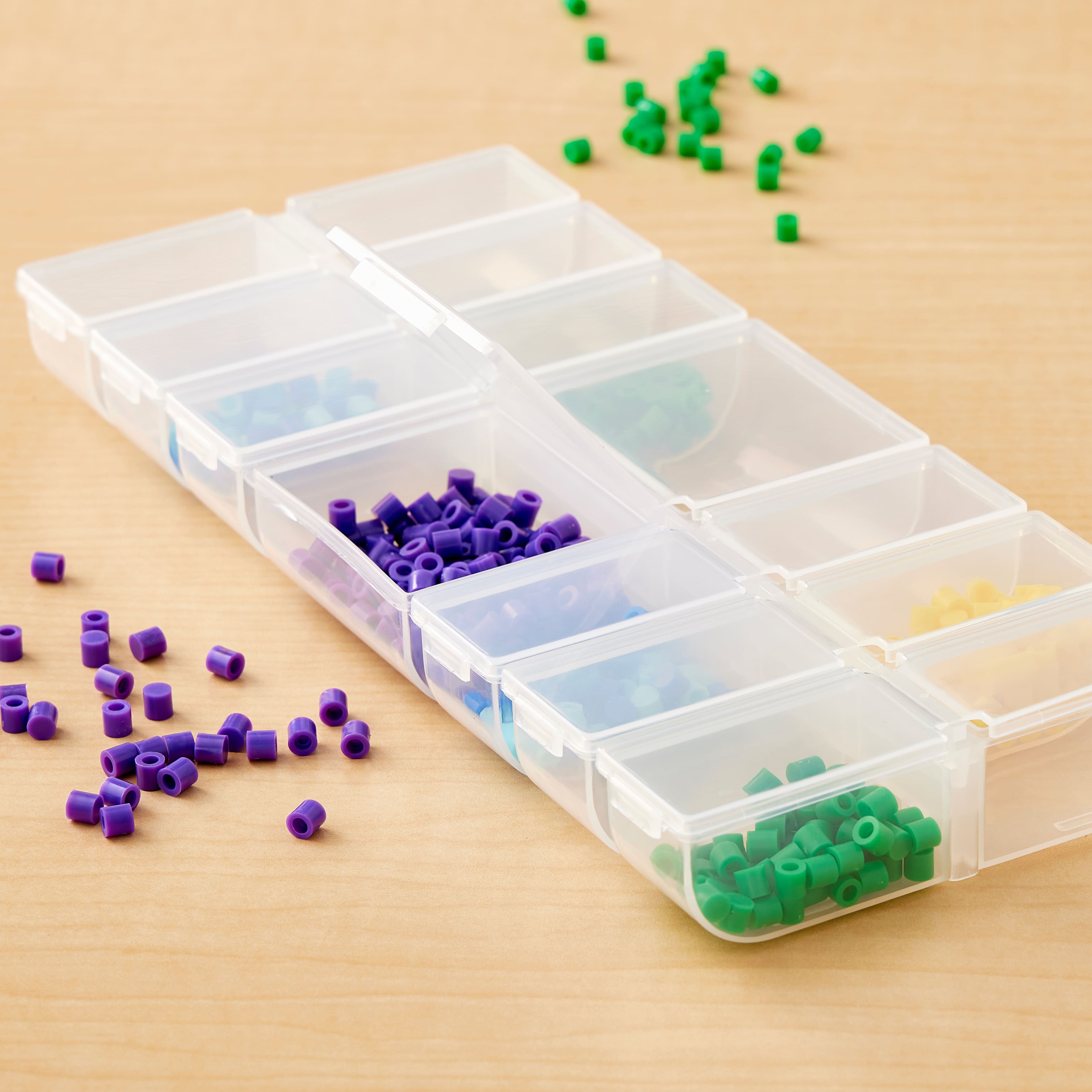 LAIFU Small Storage Boxes, 14pcs Inner Bead Organizers Mini Clear Bead Storage Containers Plastic Storage Box With Lid For Collecting Small Items