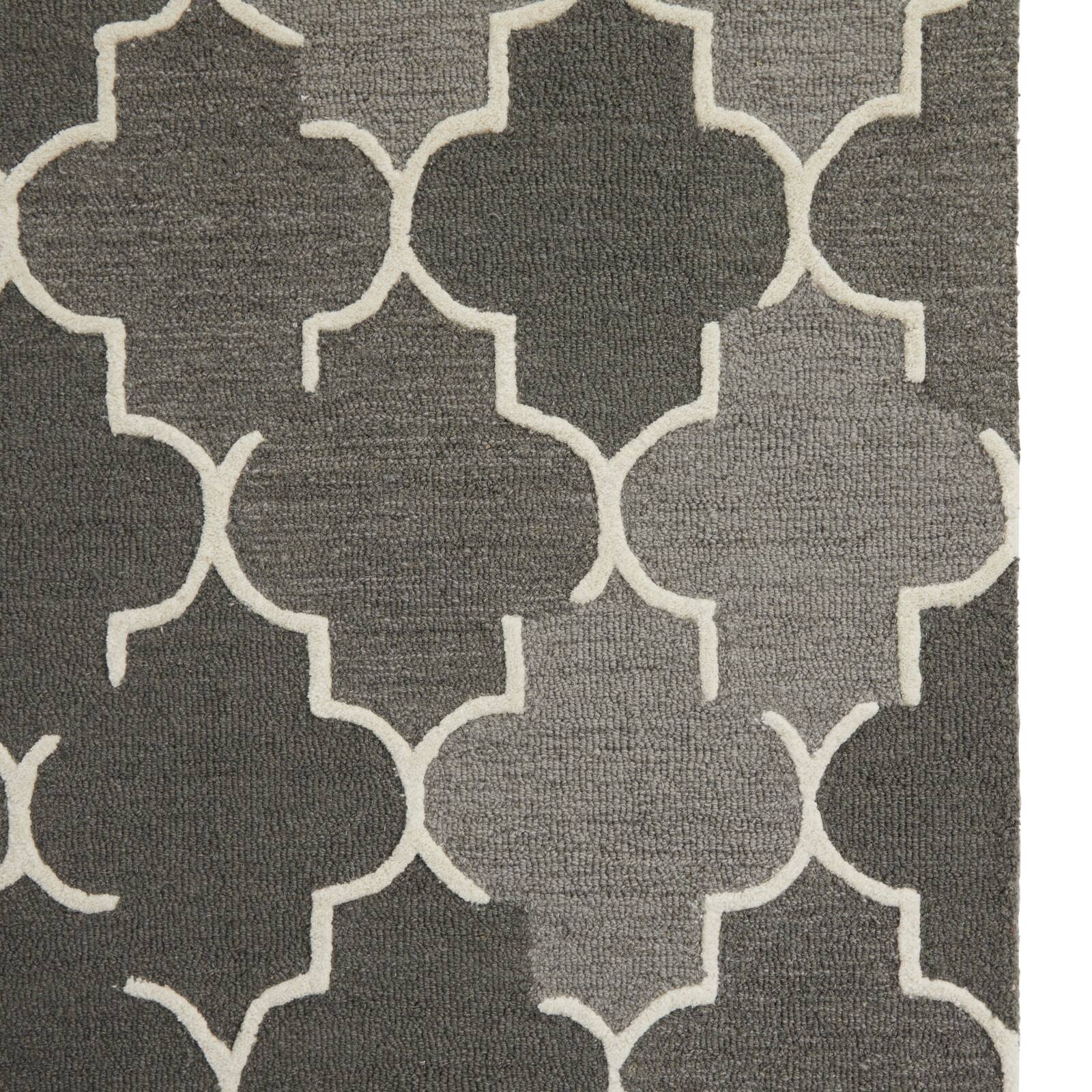 Gray Wool Modern Hand Hooked Rug, 5ft. x 8ft.
