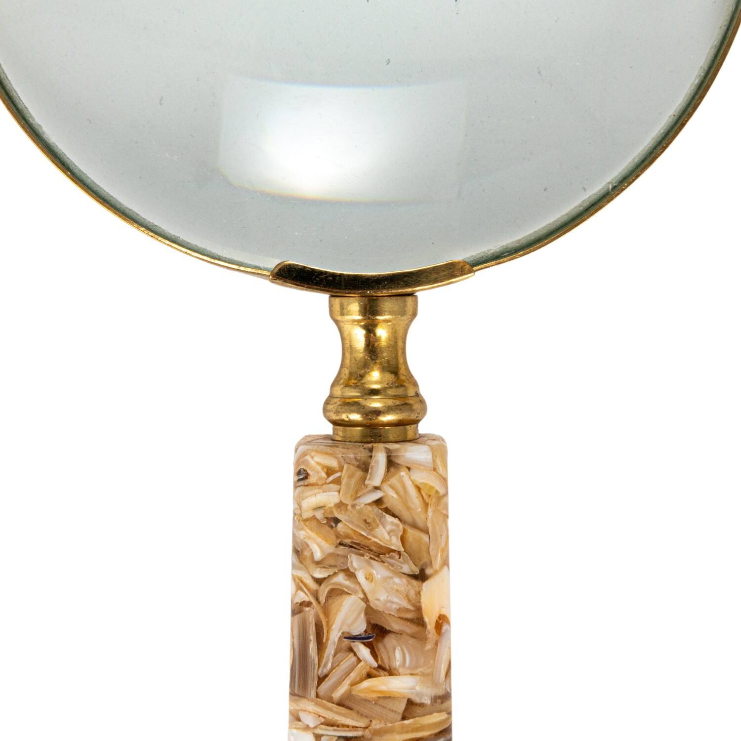 Hello Honey&#xAE; 9&#x22; Brass Magnifying Glass with Mother of Pearl Handle